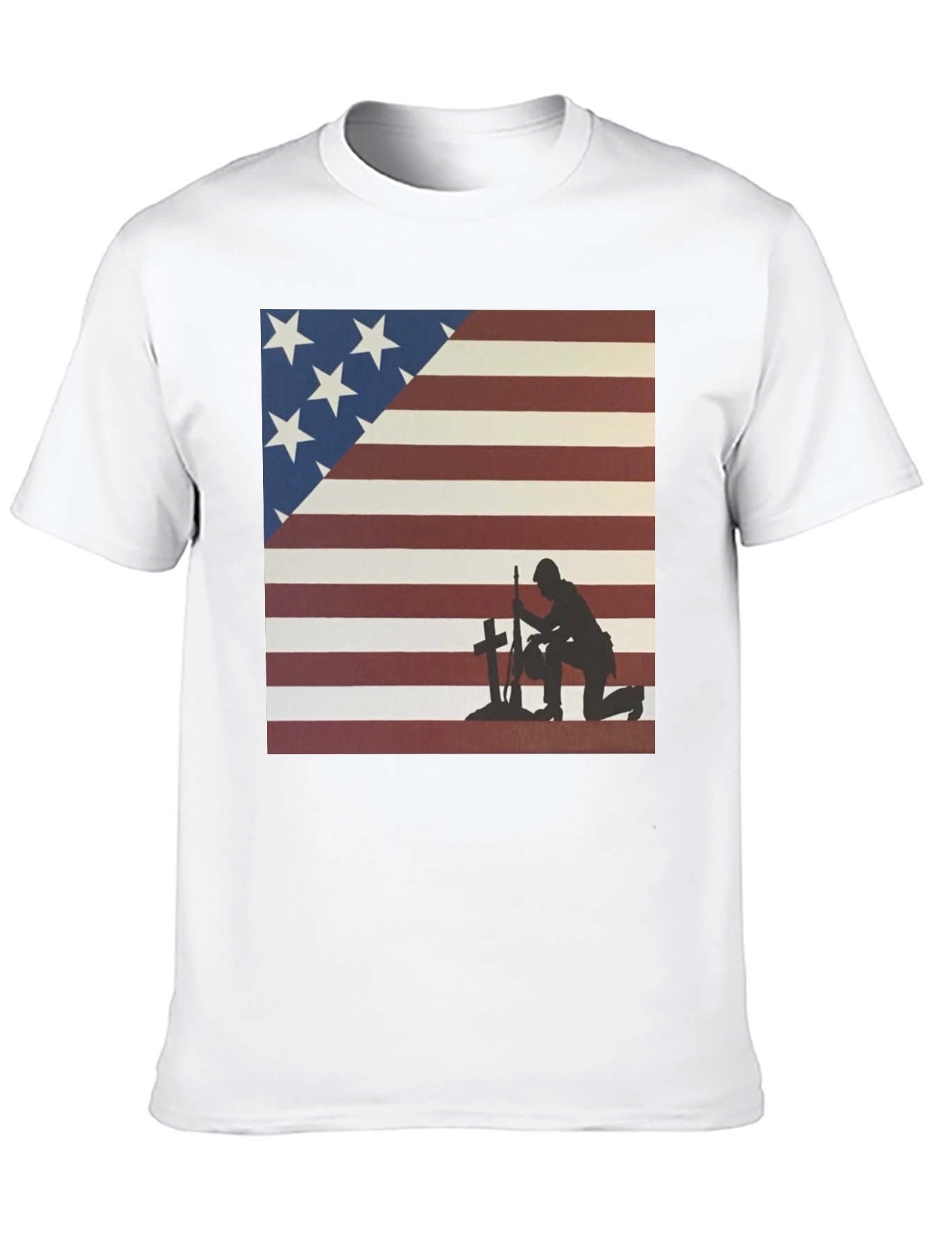 Patriotic Soldier T-Shirt: American Flag Design