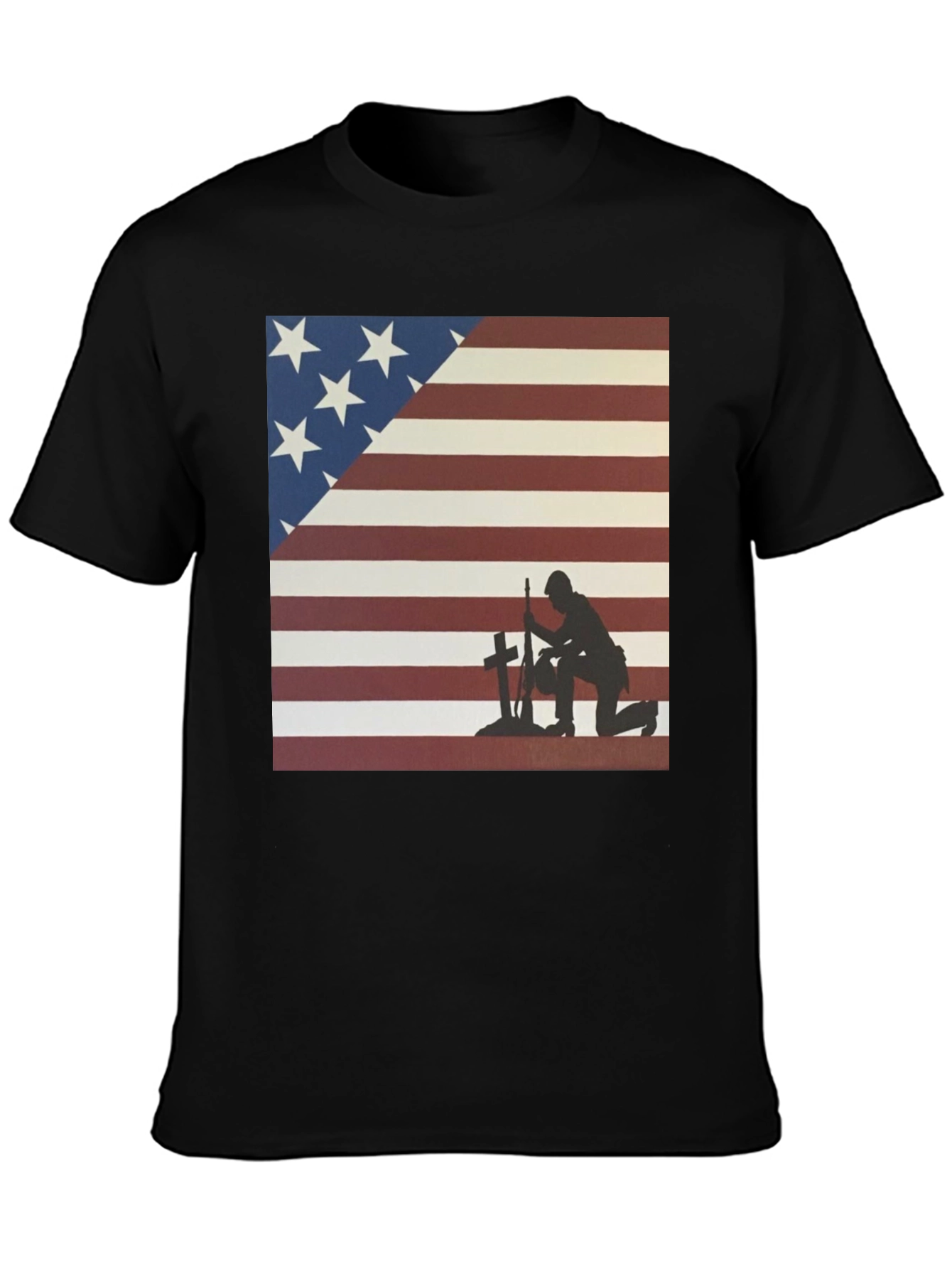 Patriotic Soldier T-Shirt: American Flag Design