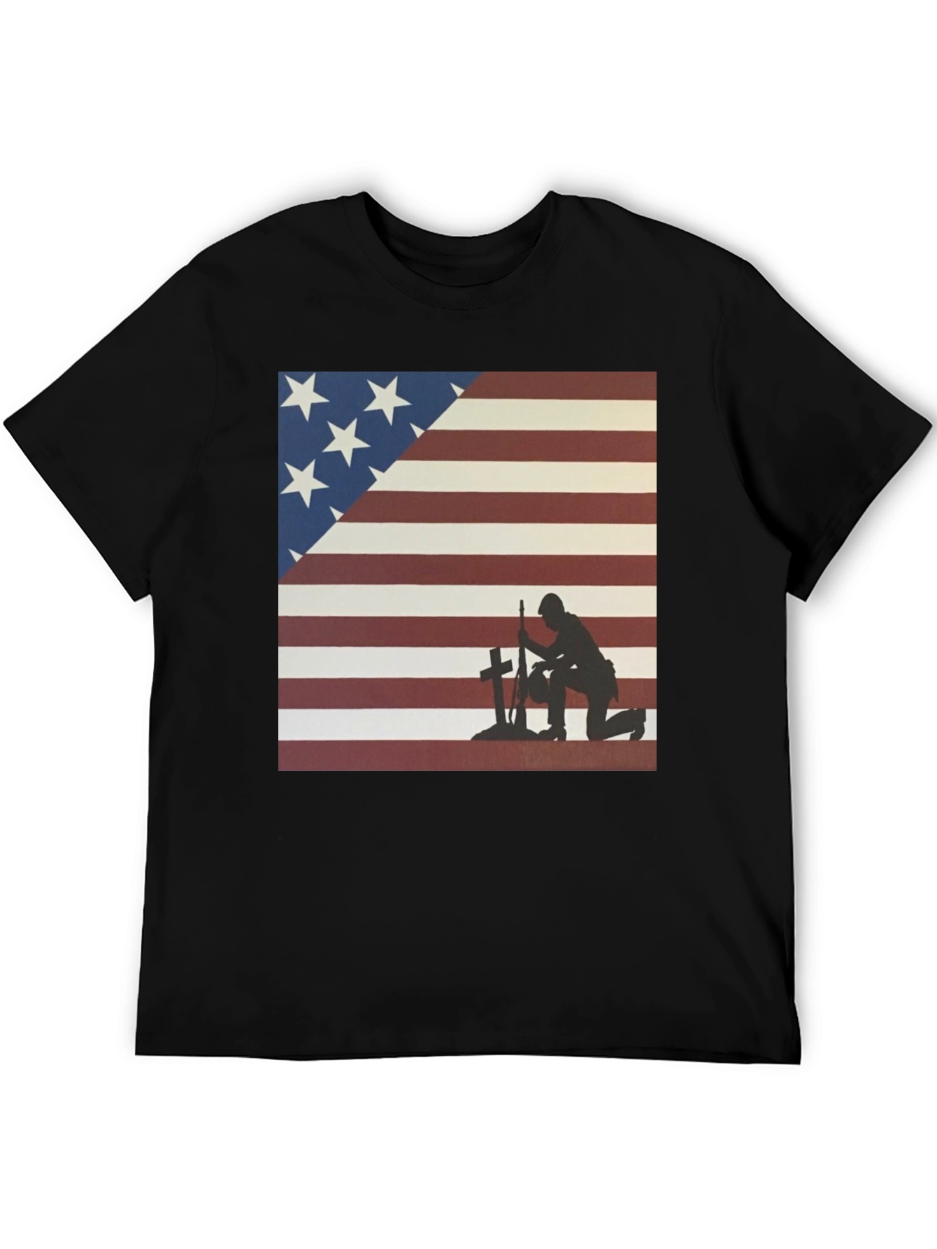 Patriotic Soldier T-Shirt: American Flag Design