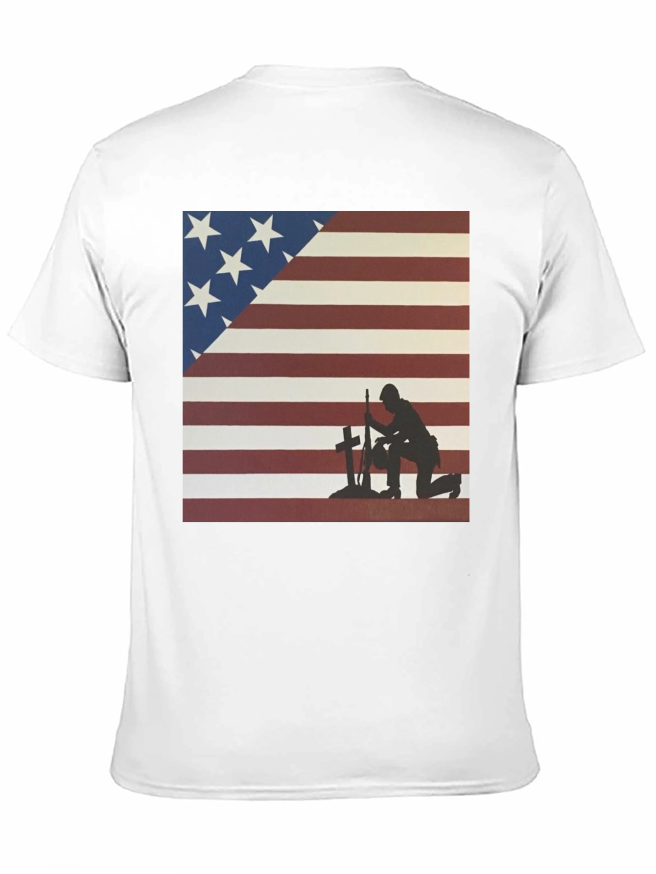 Patriotic Soldier T-Shirt: American Flag Design