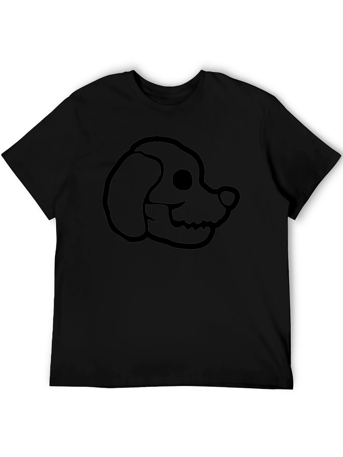 Dog Skeleton Head Black T-Shirt