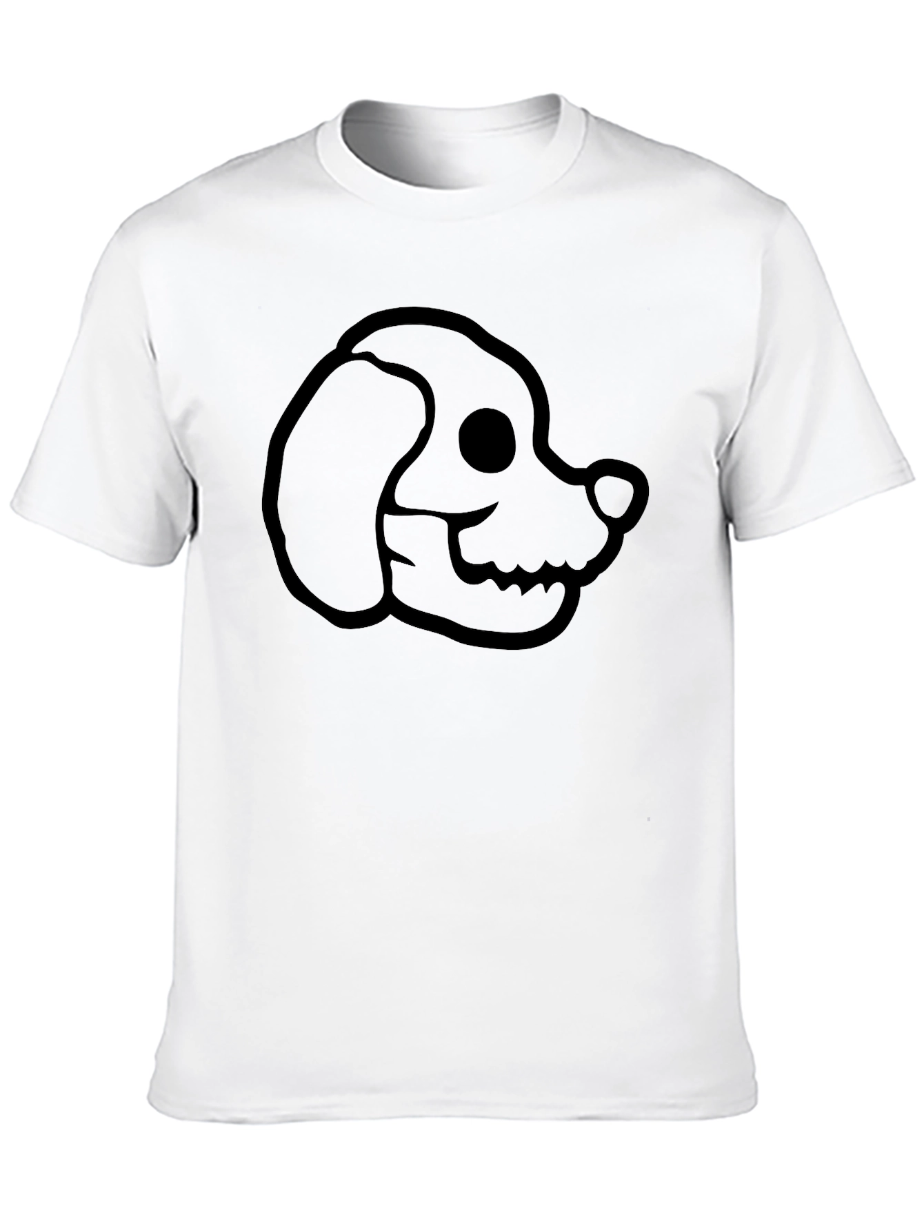Dog Skeleton Head Black T-Shirt