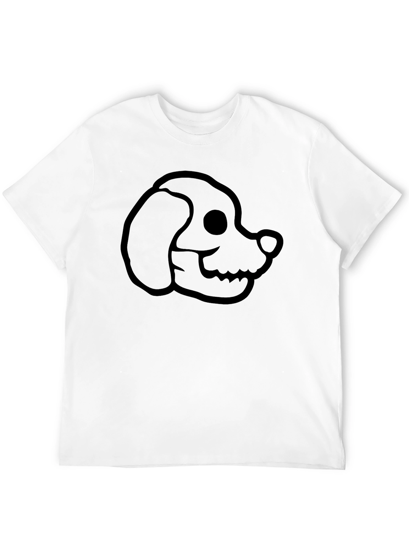 Dog Skeleton Head Black T-Shirt