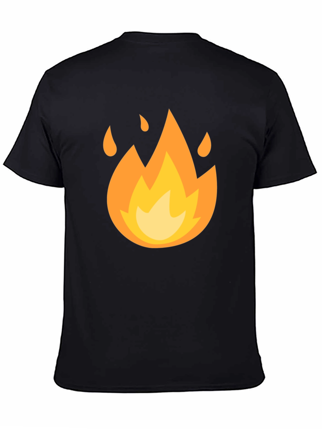 Flame Graphic Tee - Trendy Black T-Shirt