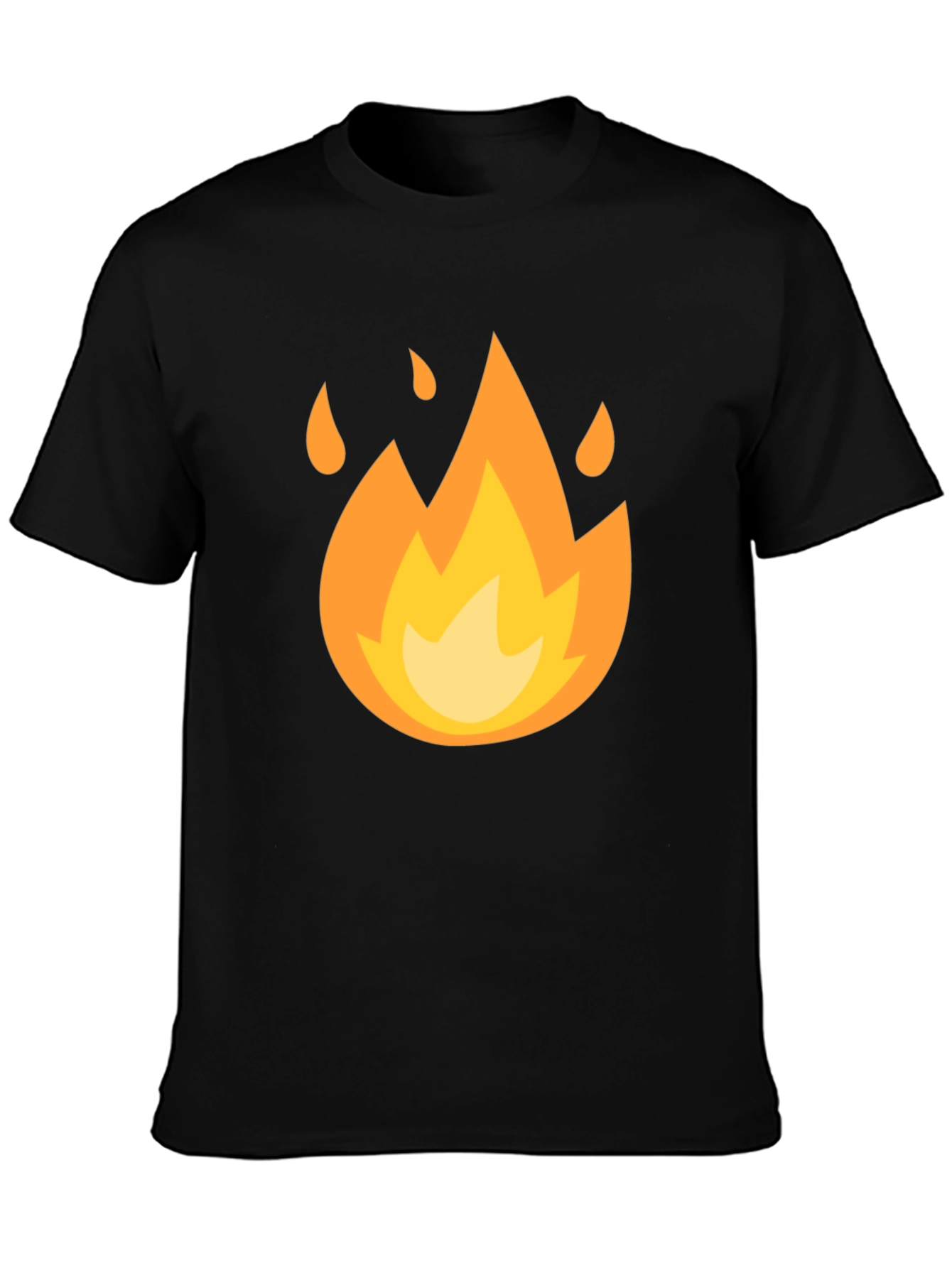 Flame Graphic Tee - Trendy Black T-Shirt
