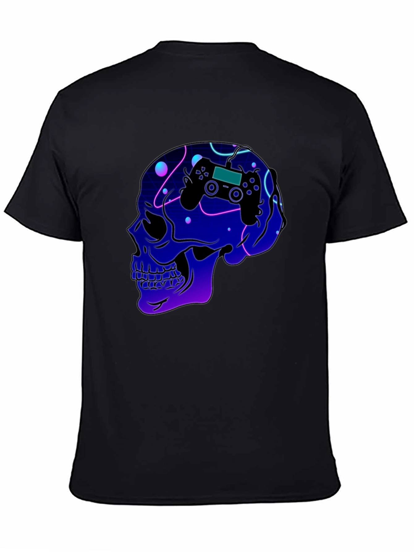 Gaming Skull T-Shirt - Neon Controller Design