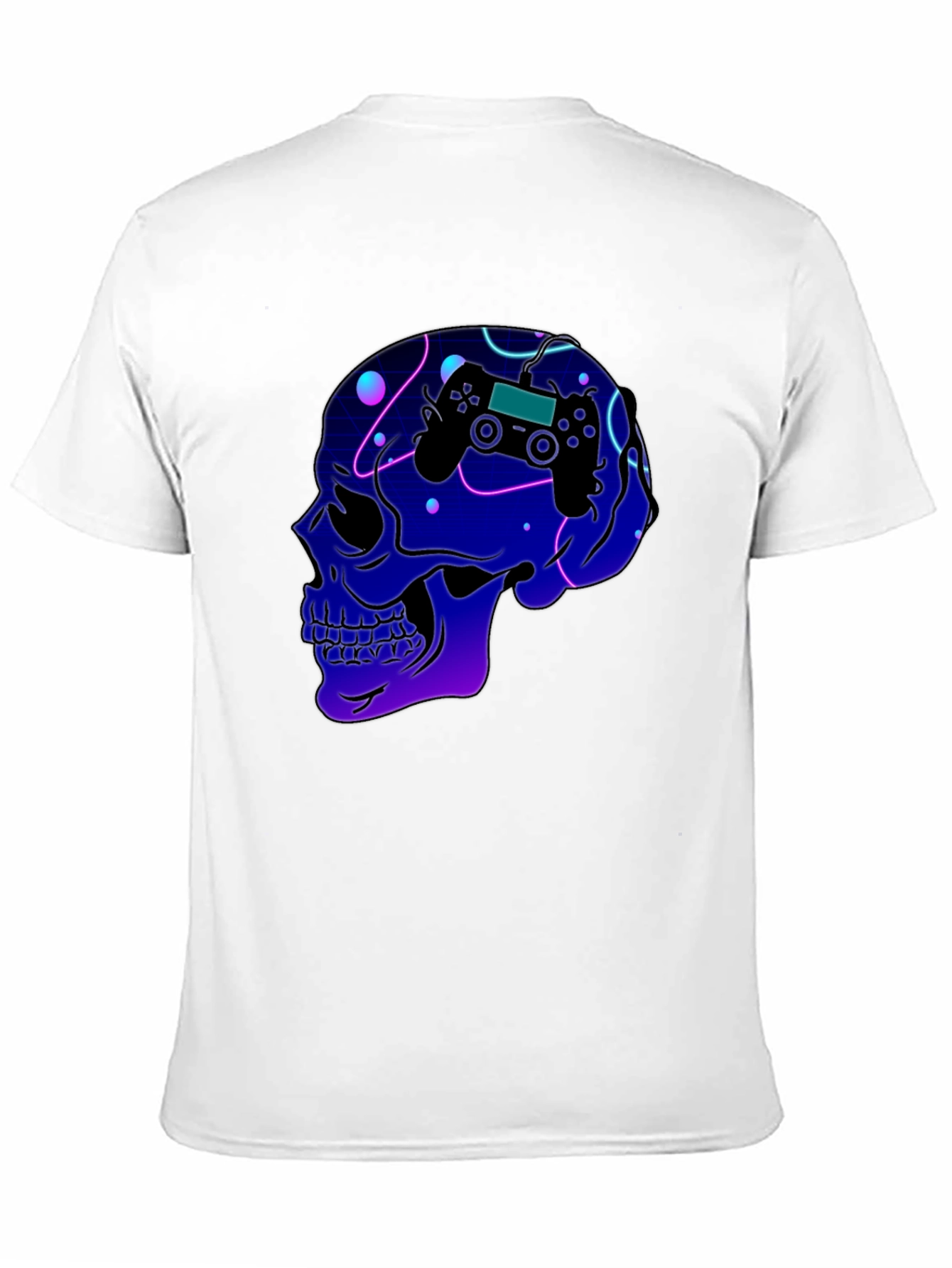Gaming Skull T-Shirt - Neon Controller Design
