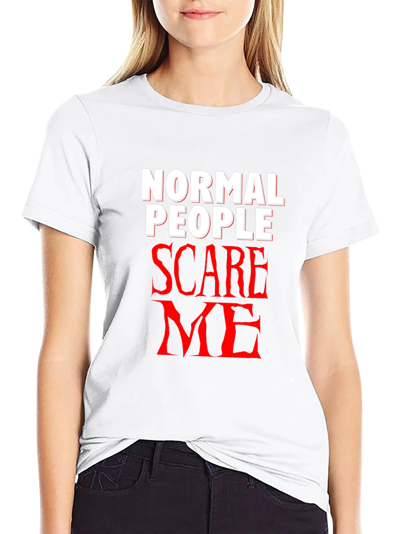 Normal People Scare Me Black T-Shirt