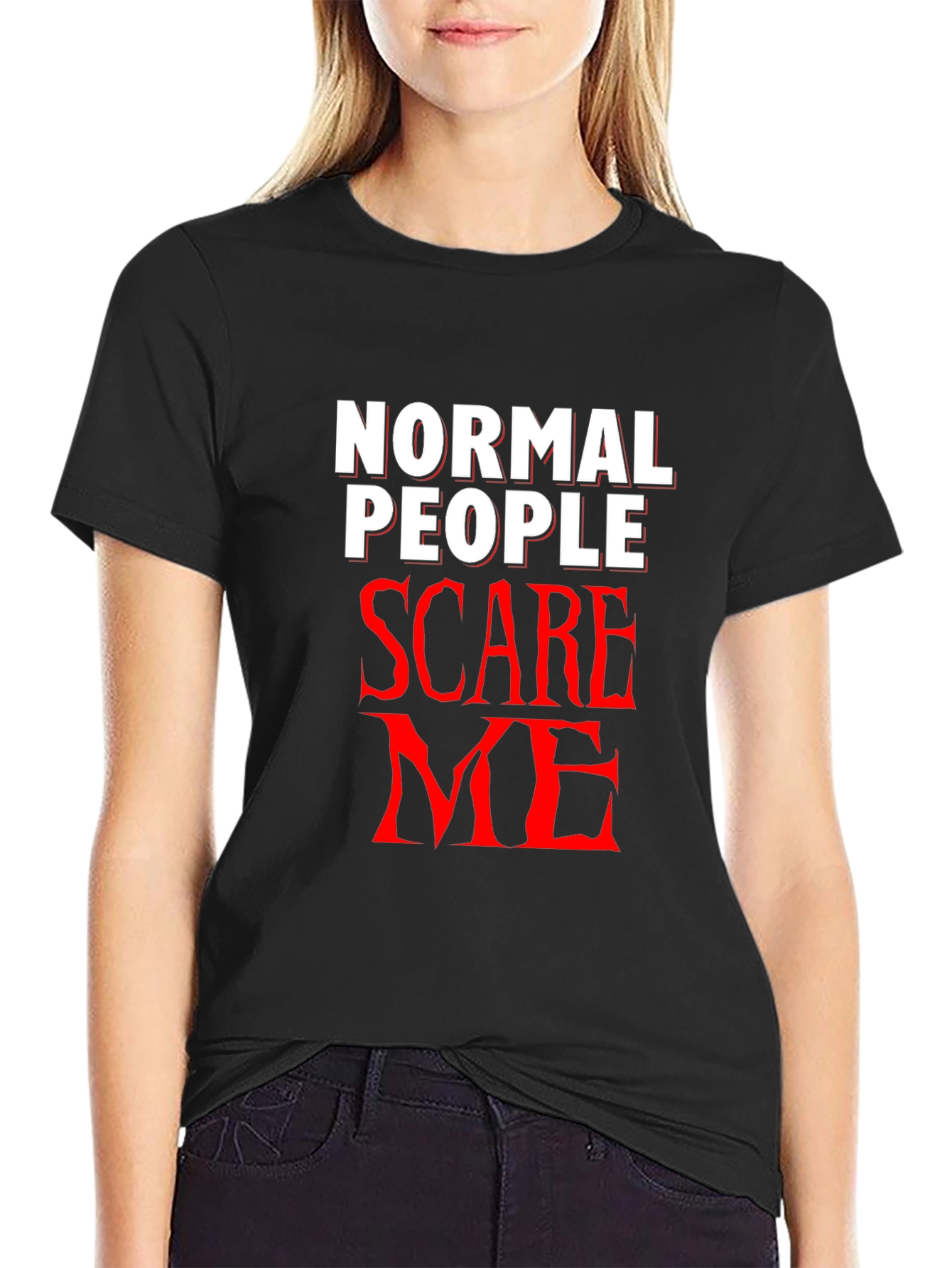 Normal People Scare Me Black T-Shirt