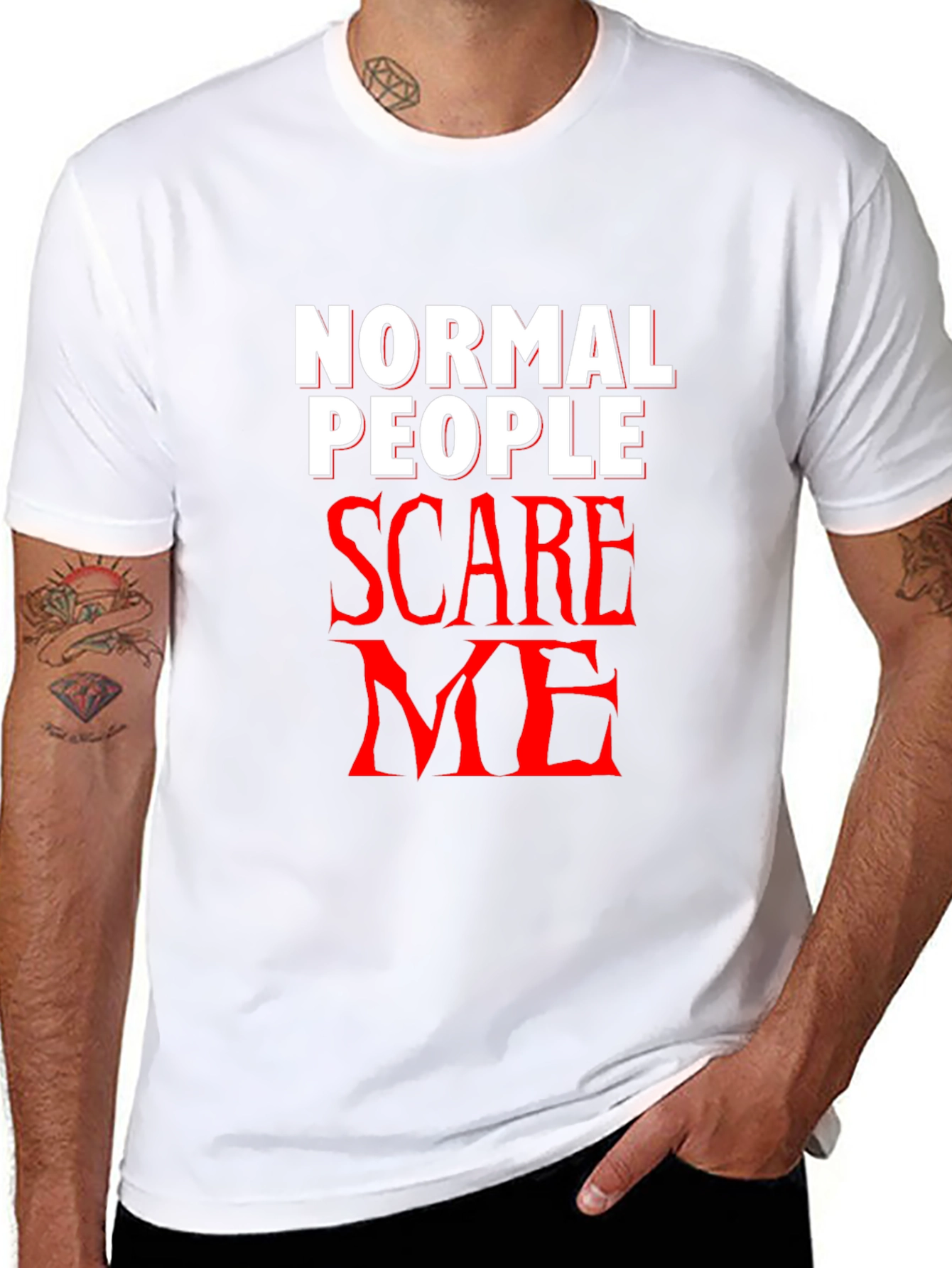 Normal People Scare Me Black T-Shirt