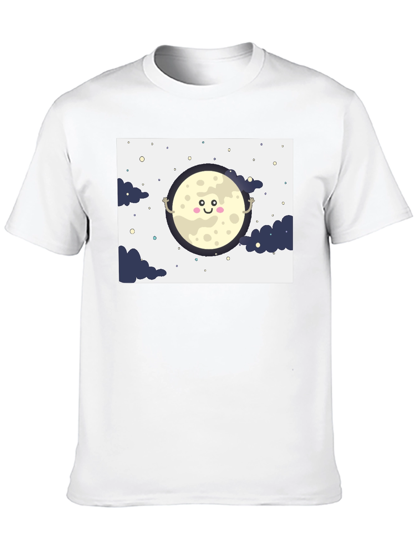 Cartoon Moon Black T-Shirt