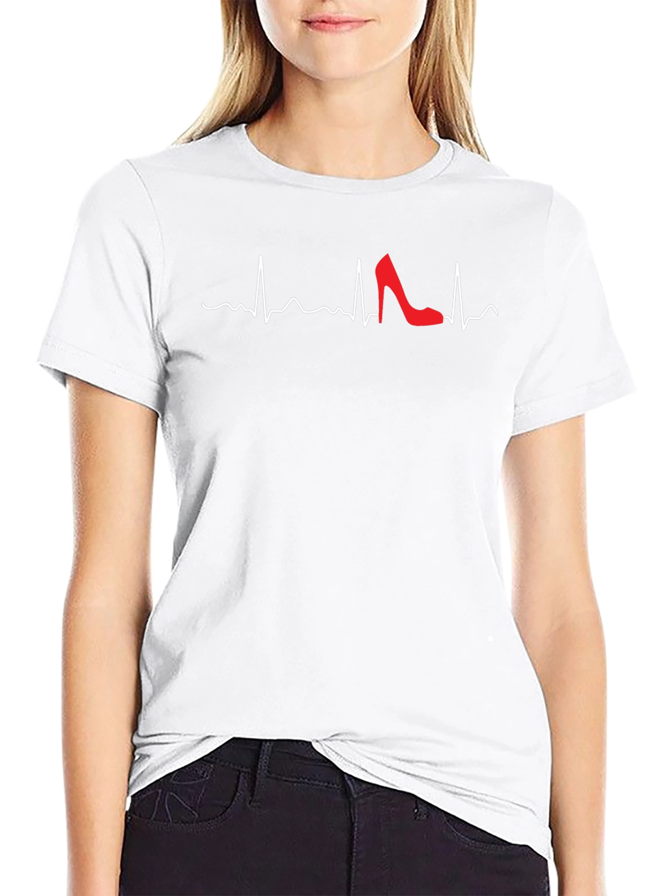 Heartbeat High Heel Black T-Shirt
