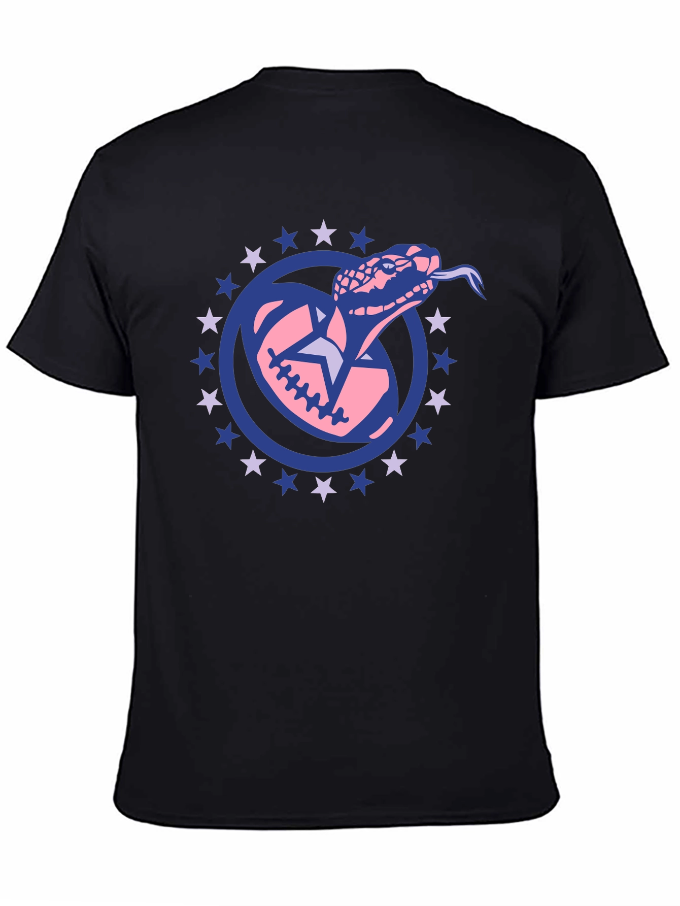 Snake Football Star Tee - Black Cotton T-Shirt