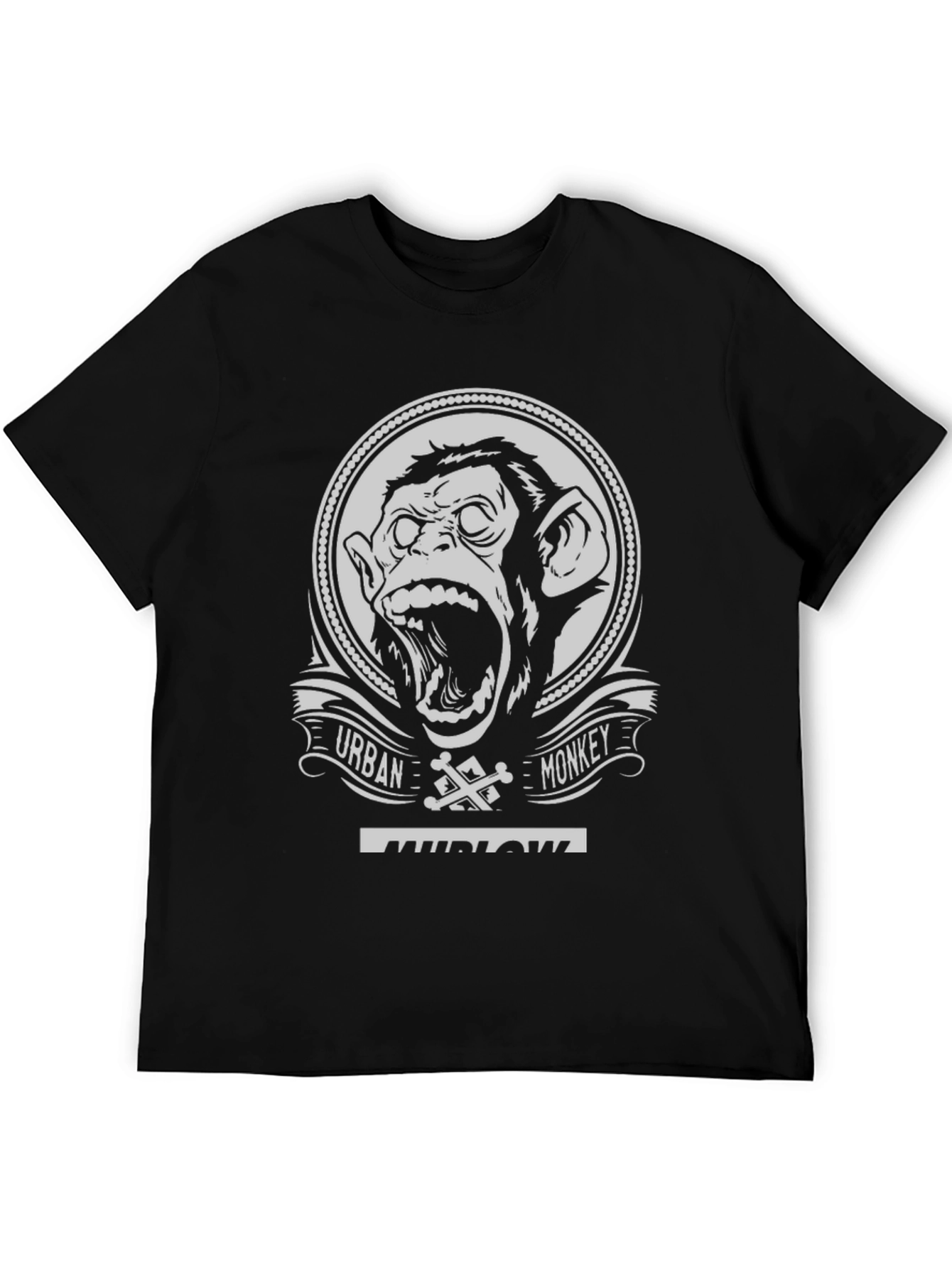 Urban Monkey Black Graphic T-Shirt