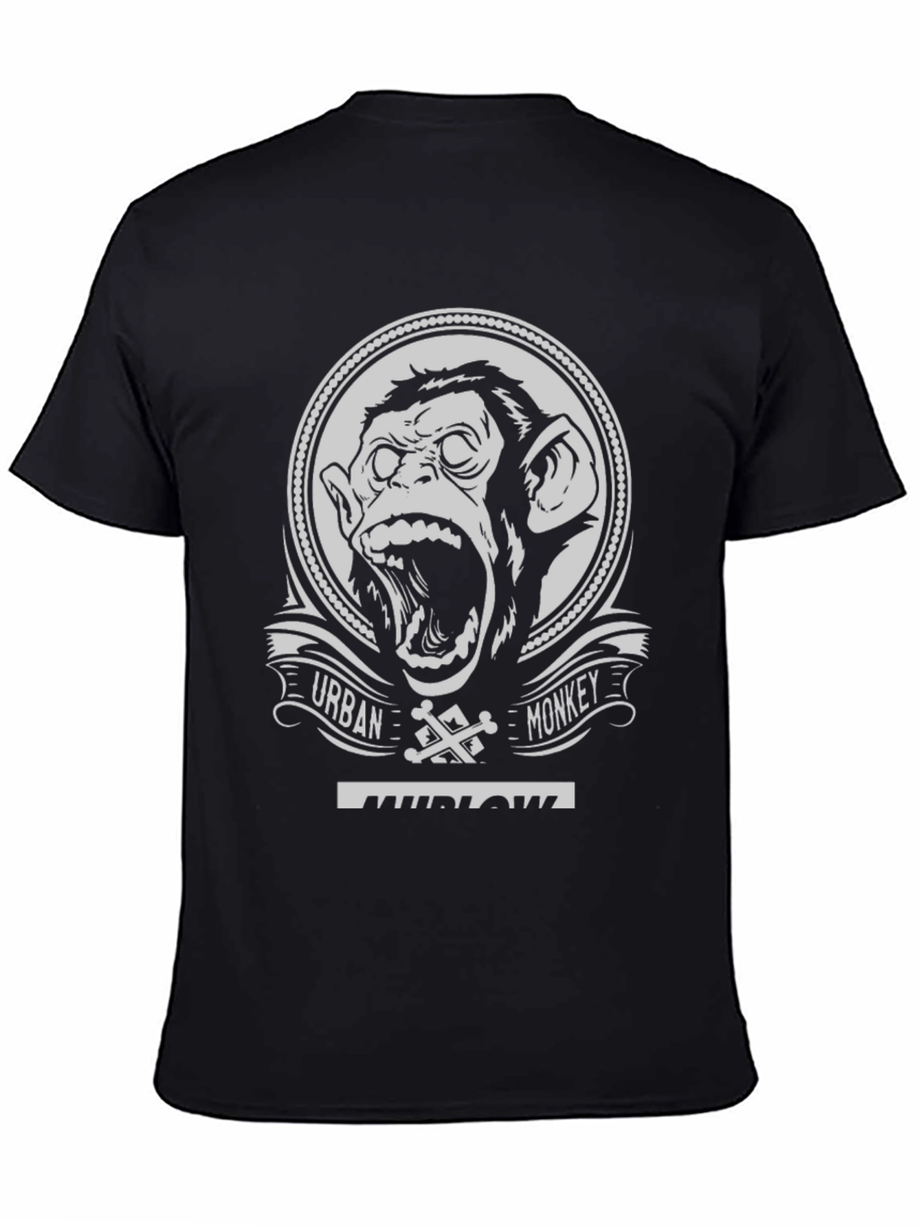 Urban Monkey Black Graphic T-Shirt