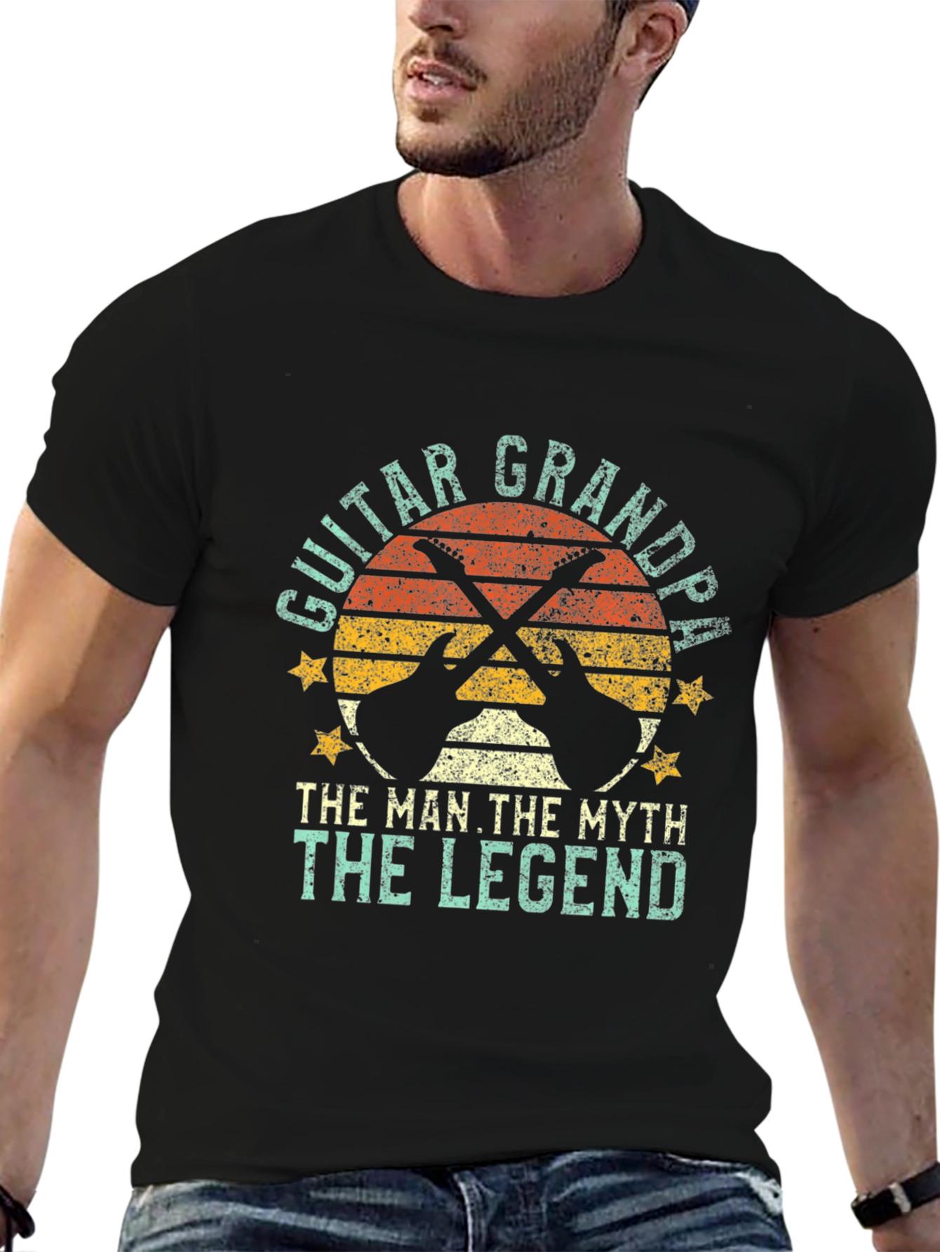 Guitar Grandpa Graphic Tee: The Man Myth Legend T-Shirt