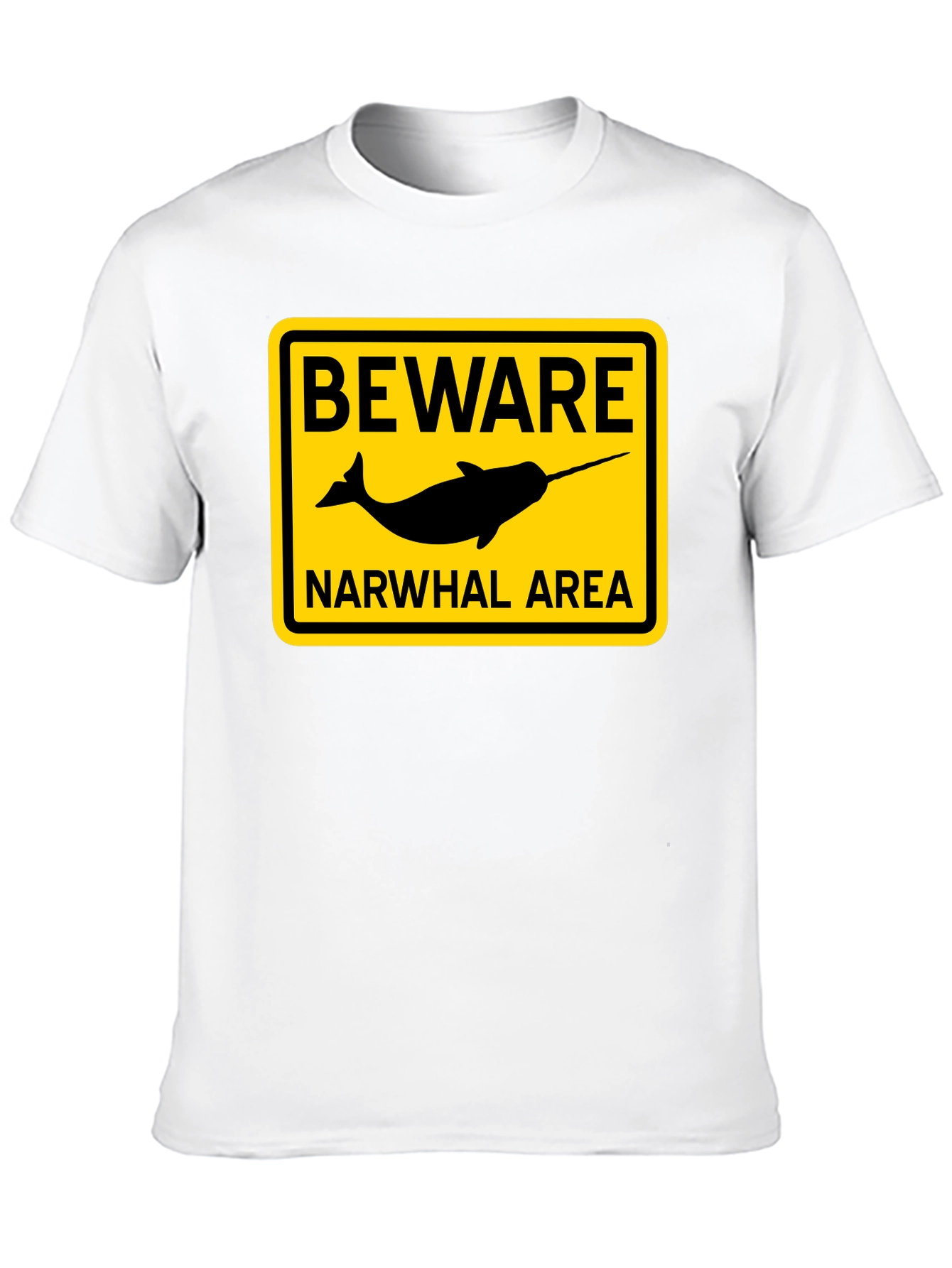 Beware Narwhal Area T-Shirt - Funny Ocean Tee