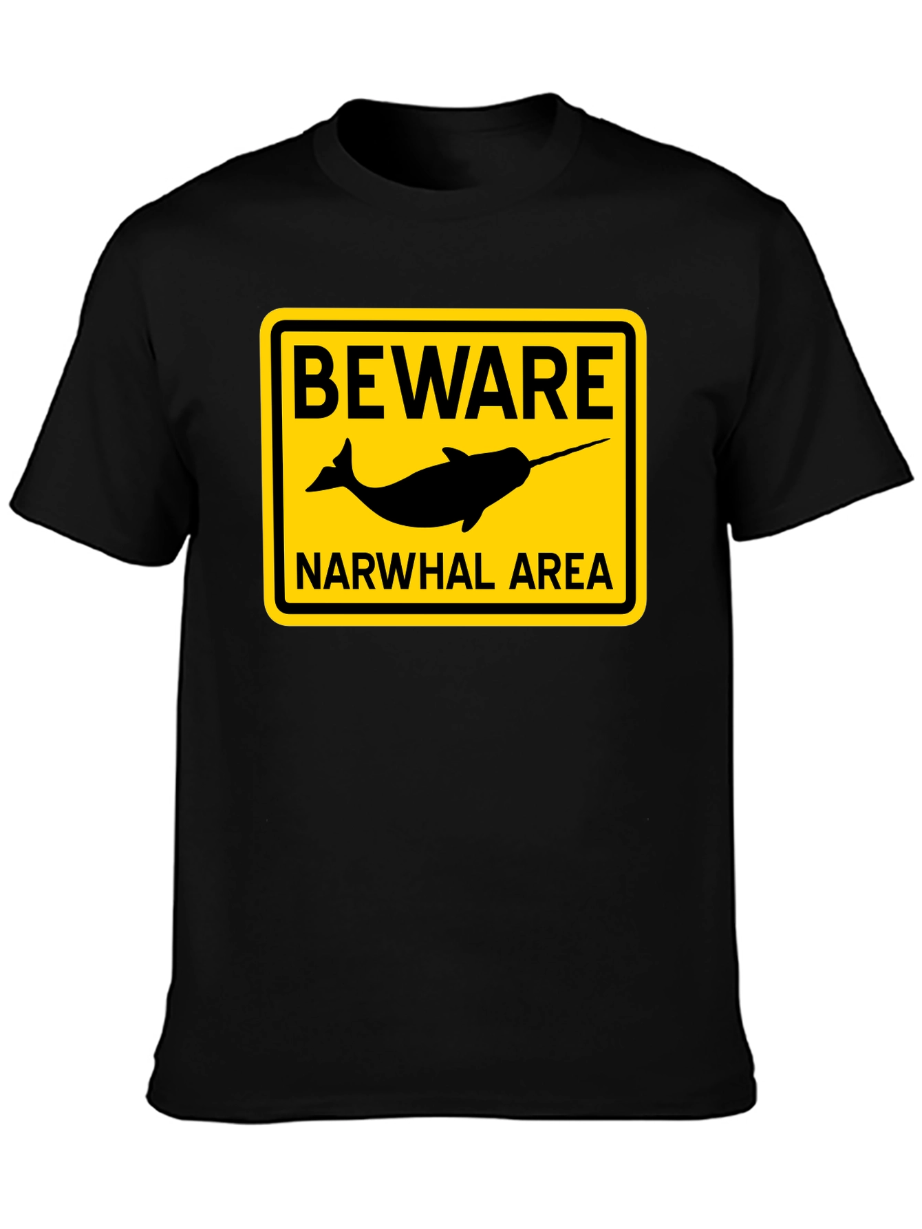 Beware Narwhal Area T-Shirt - Funny Ocean Tee