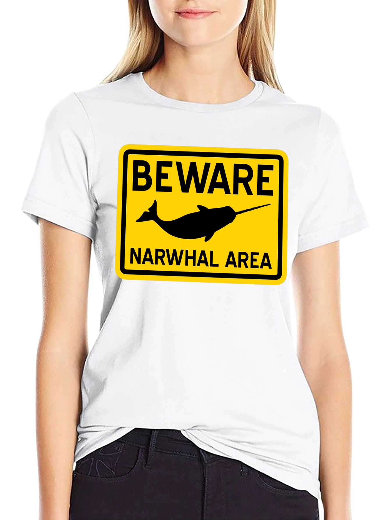 Beware Narwhal Area T-Shirt - Funny Ocean Tee
