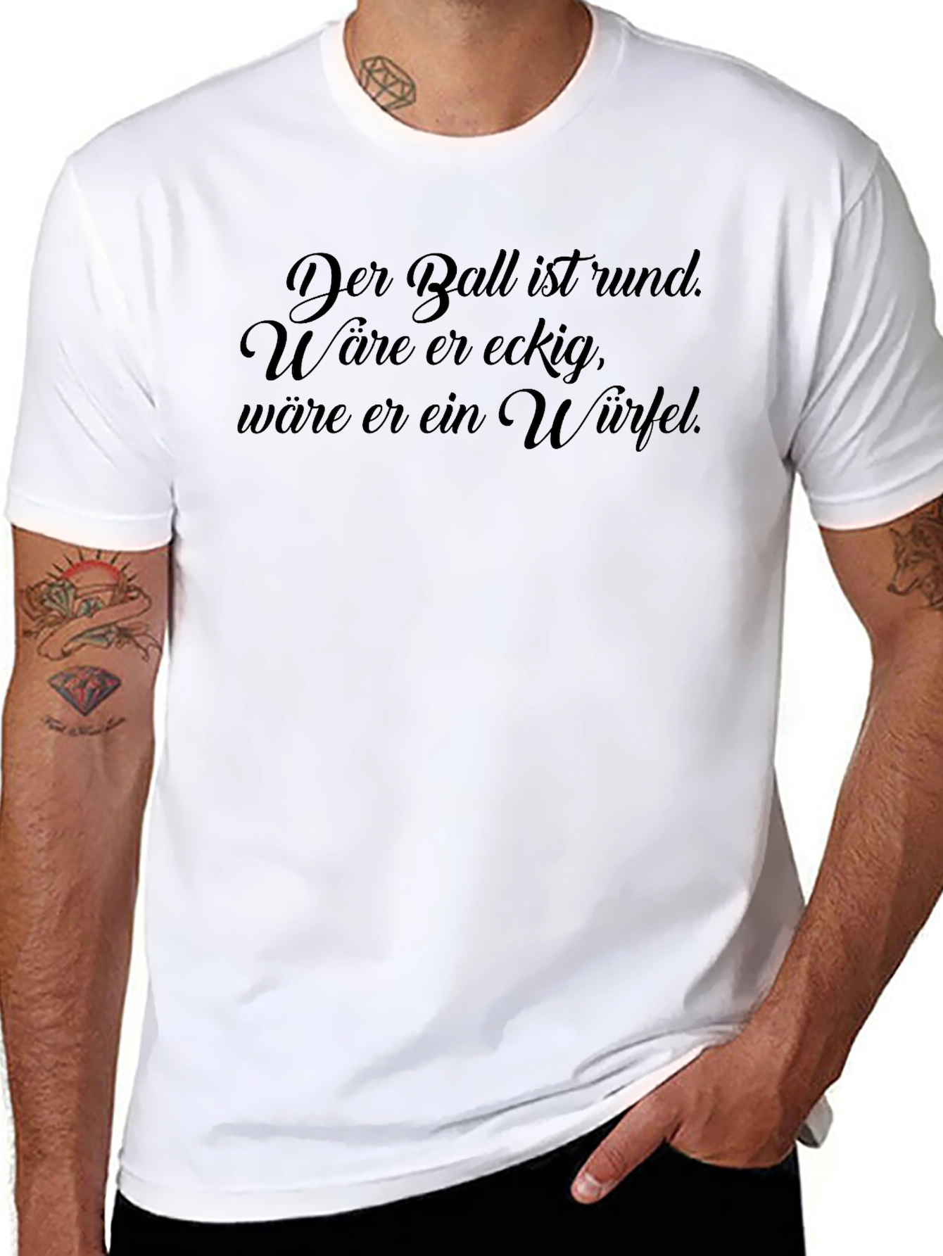 Funny German Quote T-Shirt - Der Ball ist rund