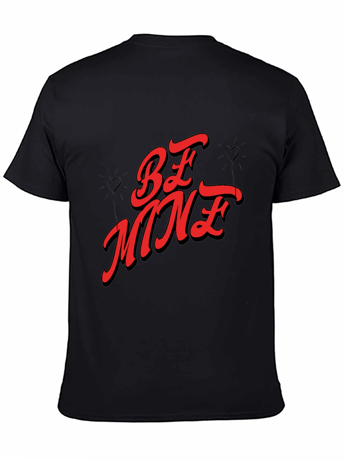 Be Mine Valentines Day Graphic Tee - Black