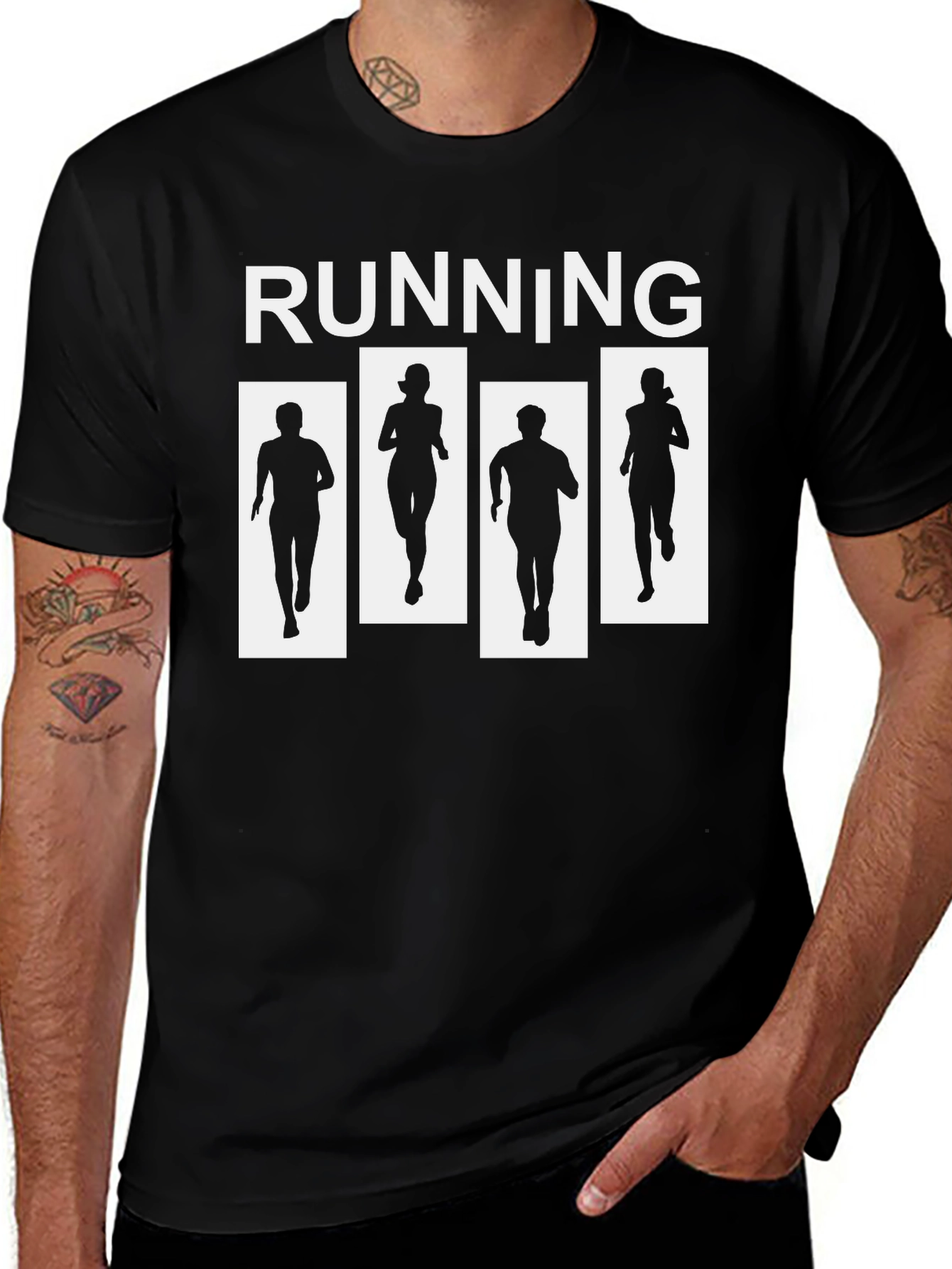 Running Silhouette T-Shirt - Black