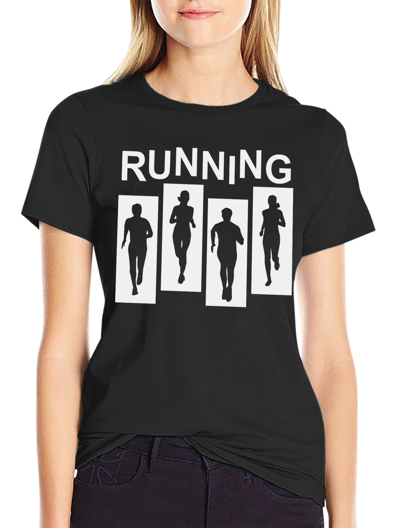 Running Silhouette T-Shirt - Black