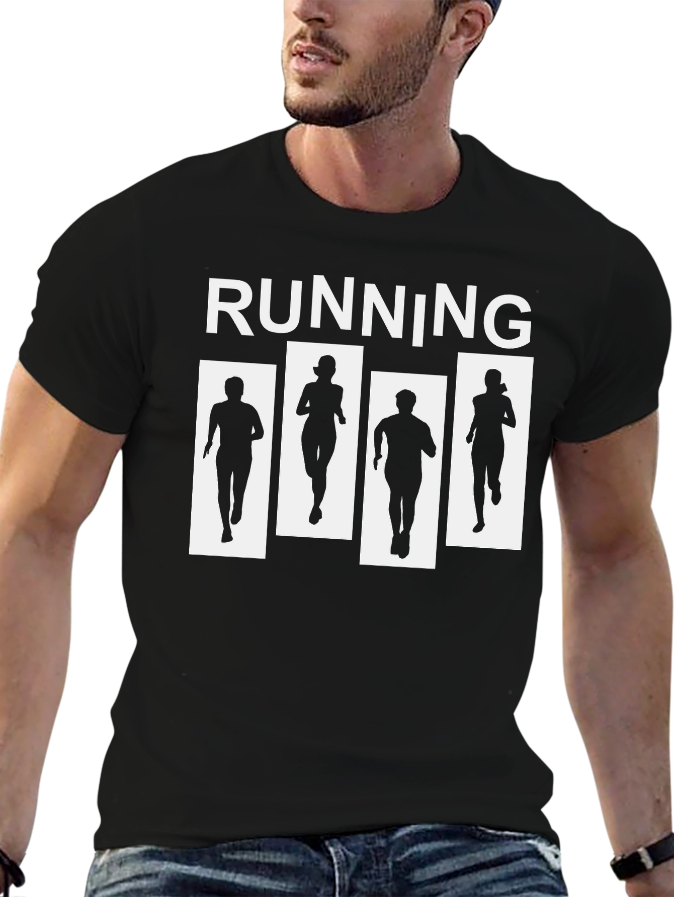 Running Silhouette T-Shirt - Black
