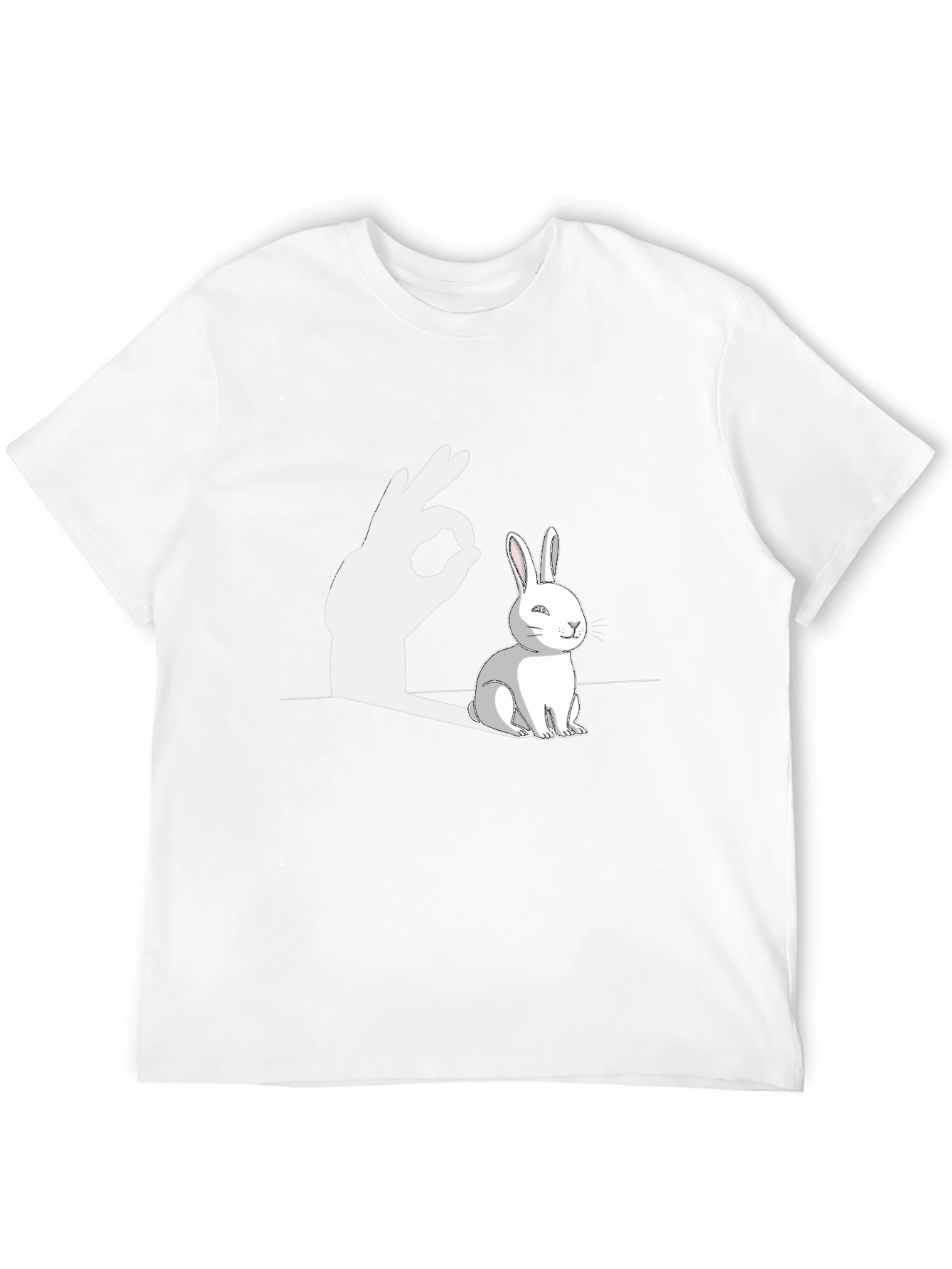 Funny Rabbit Shadow Hand Sign Graphic T-Shirt