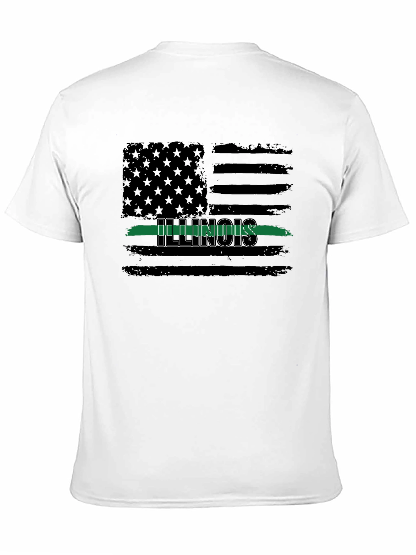 Illinois Thin Green Line Flag T-Shirt
