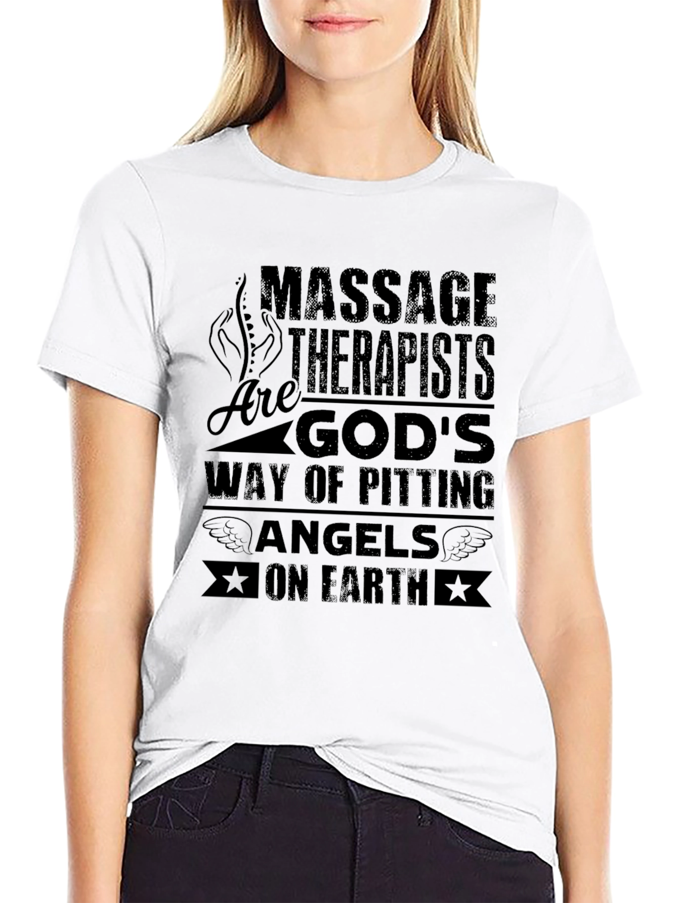 Massage Therapist Angels on Earth Graphic Tee