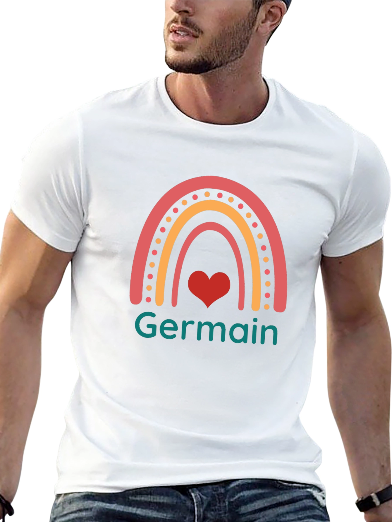 Germain Rainbow Heart T-Shirt - Mens Black Tee