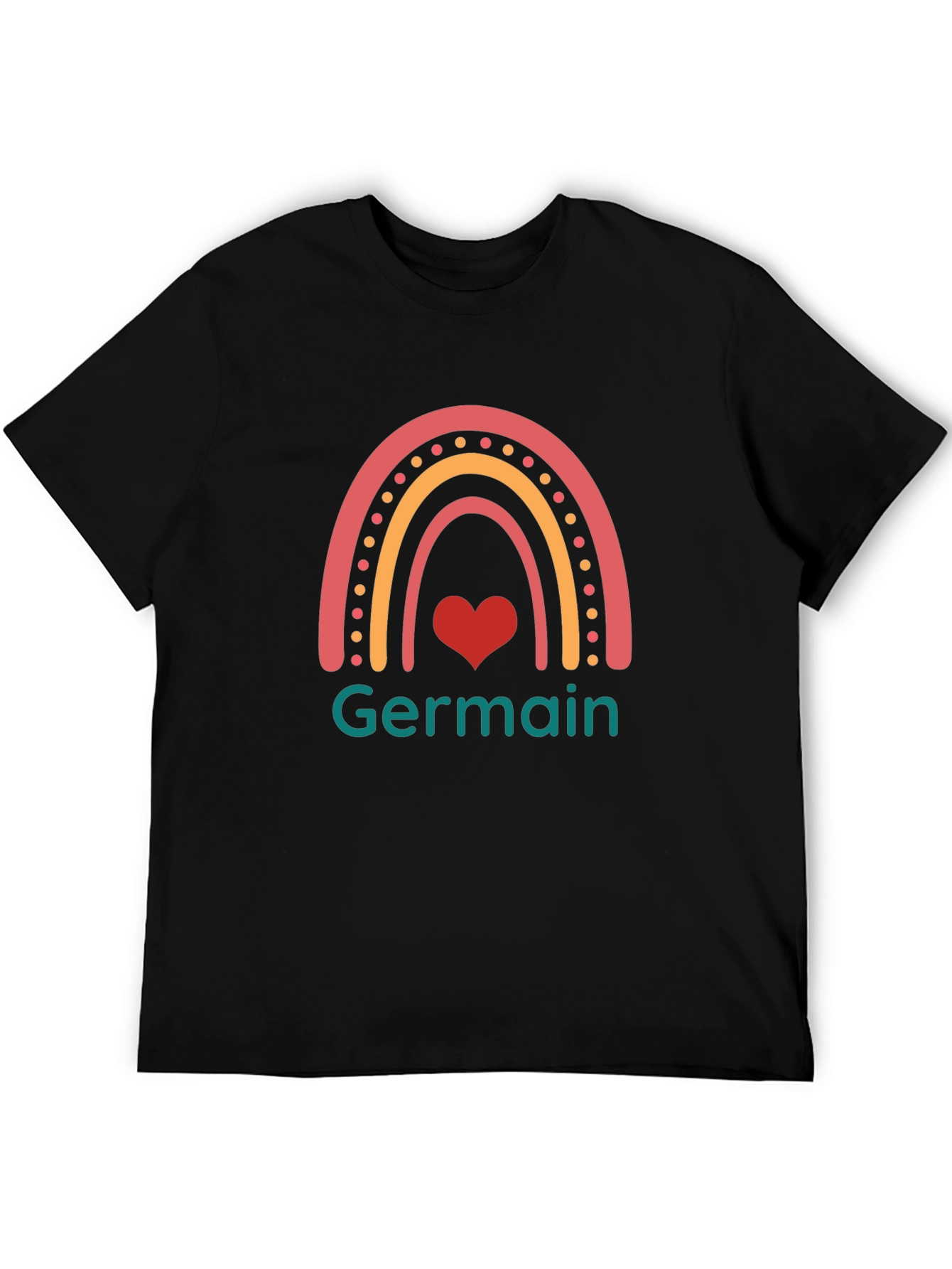 Germain Rainbow Heart T-Shirt - Mens Black Tee