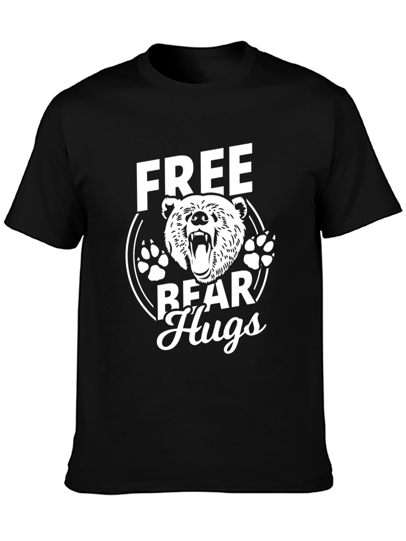 Free Bear Hugs Graphic Tee - Black