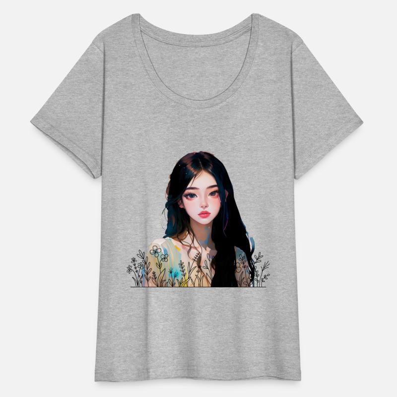 a girl with long black hair