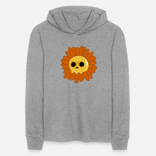 a skull in the middle of a sunflower With sunglass