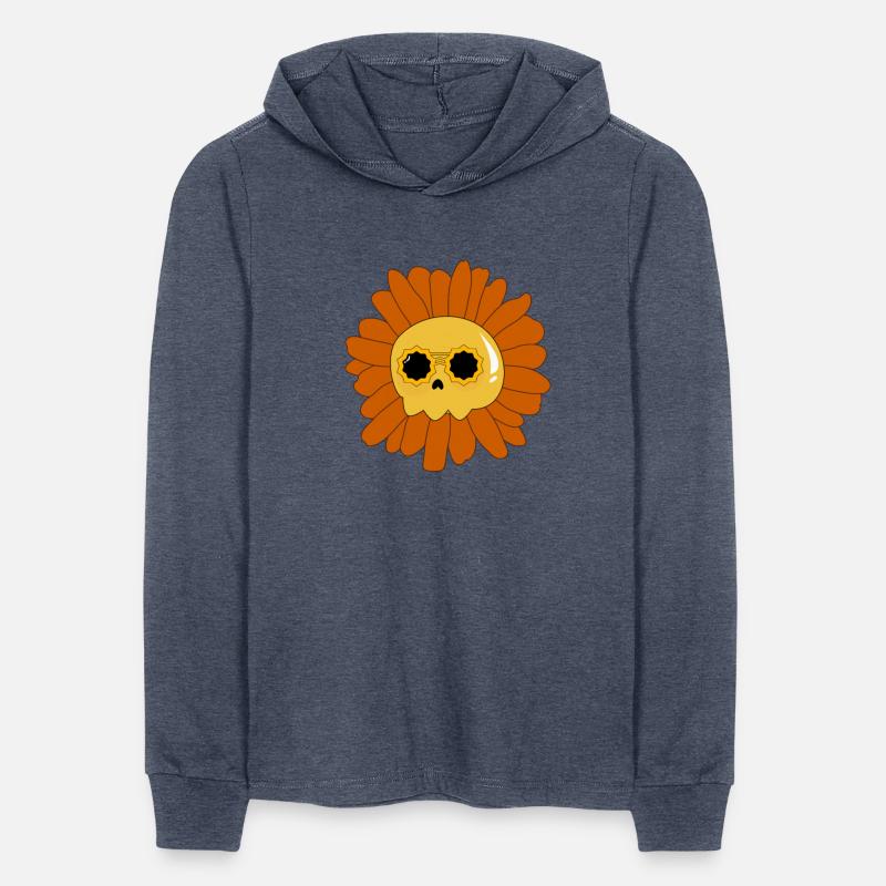 a skull in the middle of a sunflower With sunglass