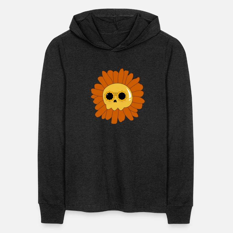 a skull in the middle of a sunflower With sunglass
