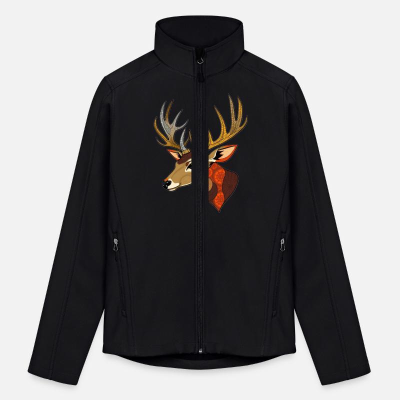 a stylized illustration of a deer's head