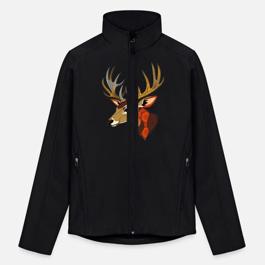 a stylized illustration of a deer's head