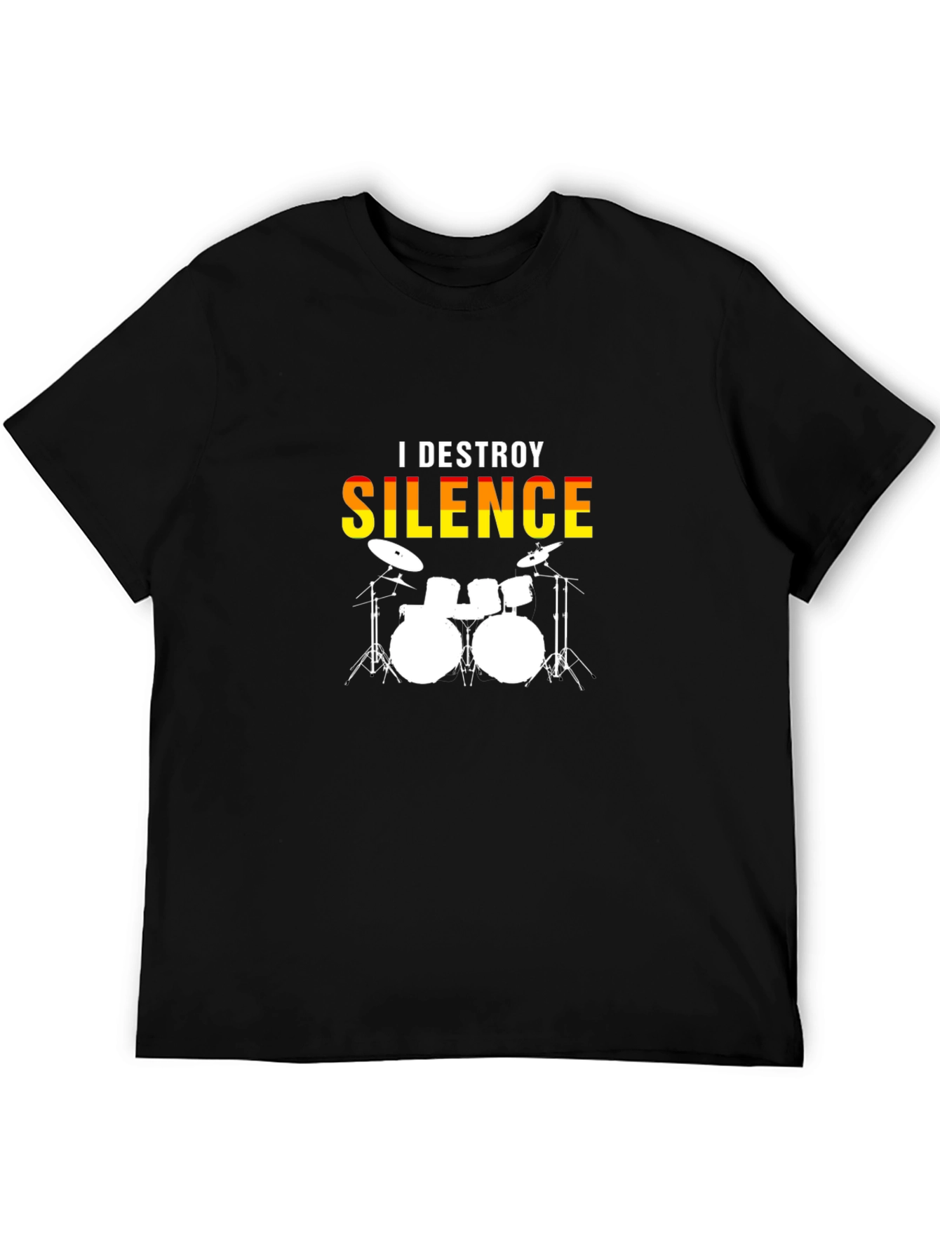 I Destroy Silence Drum Set Graphic T-Shirt