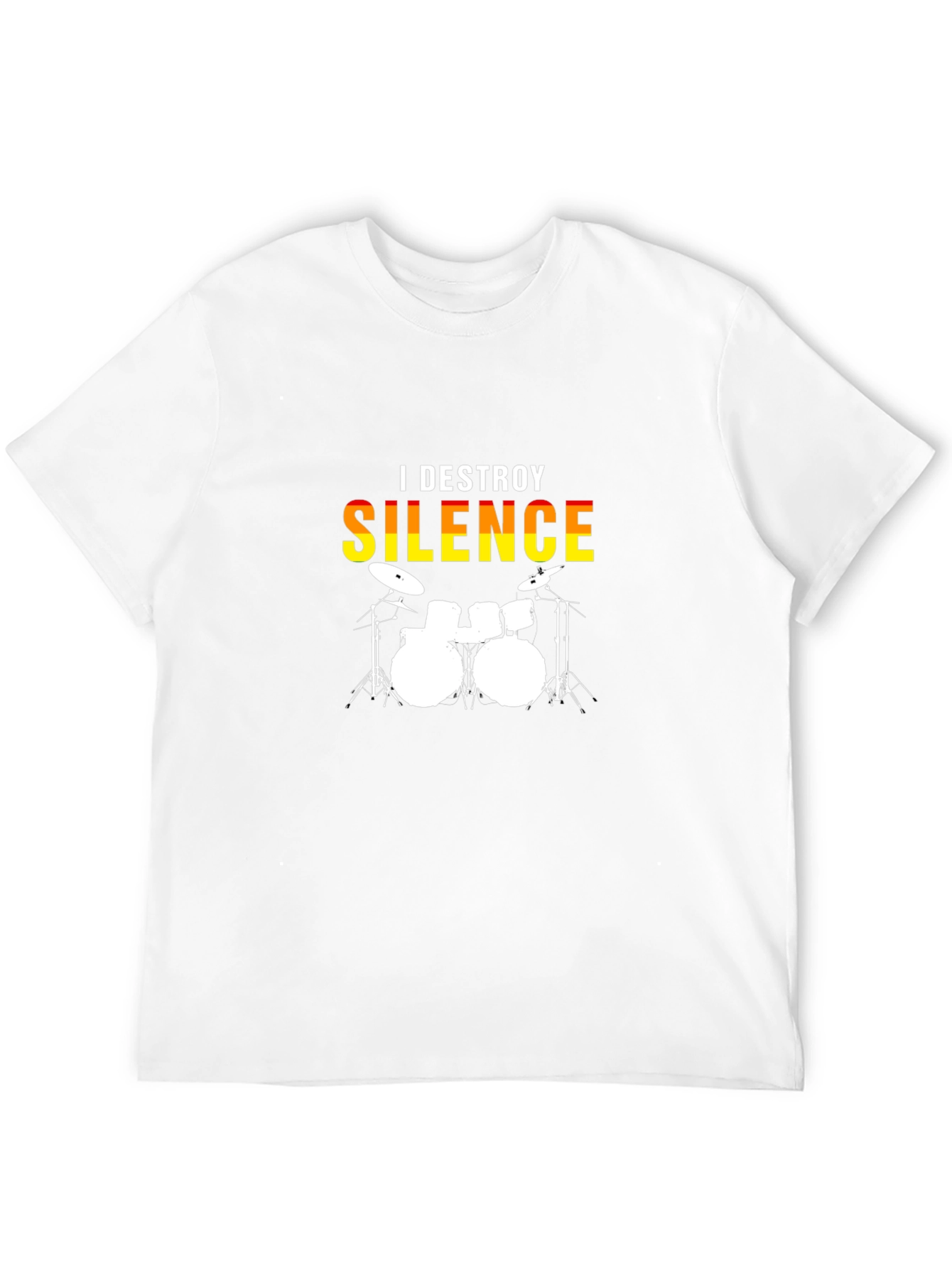 I Destroy Silence Drum Set Graphic T-Shirt
