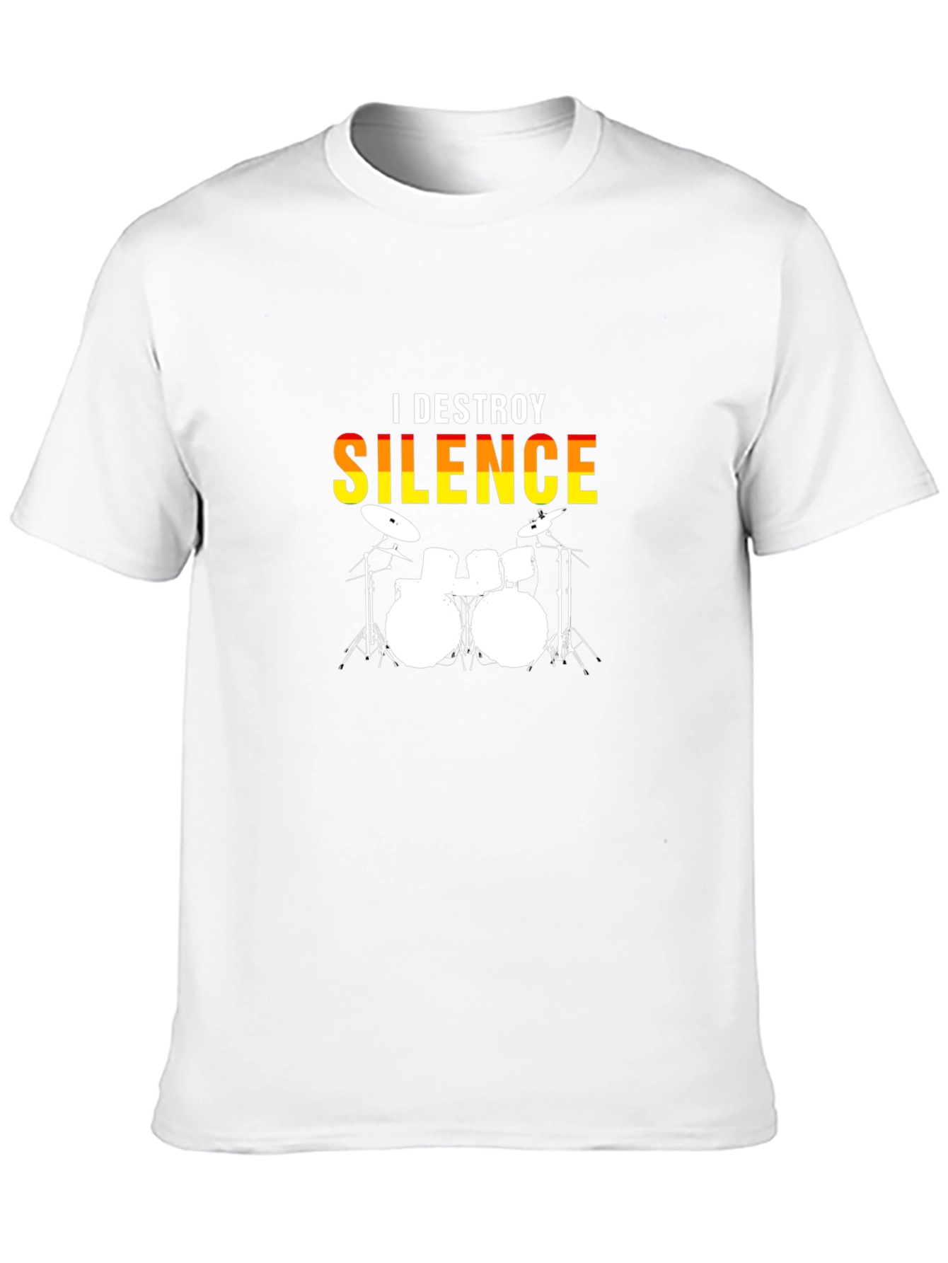 I Destroy Silence Drum Set Graphic T-Shirt