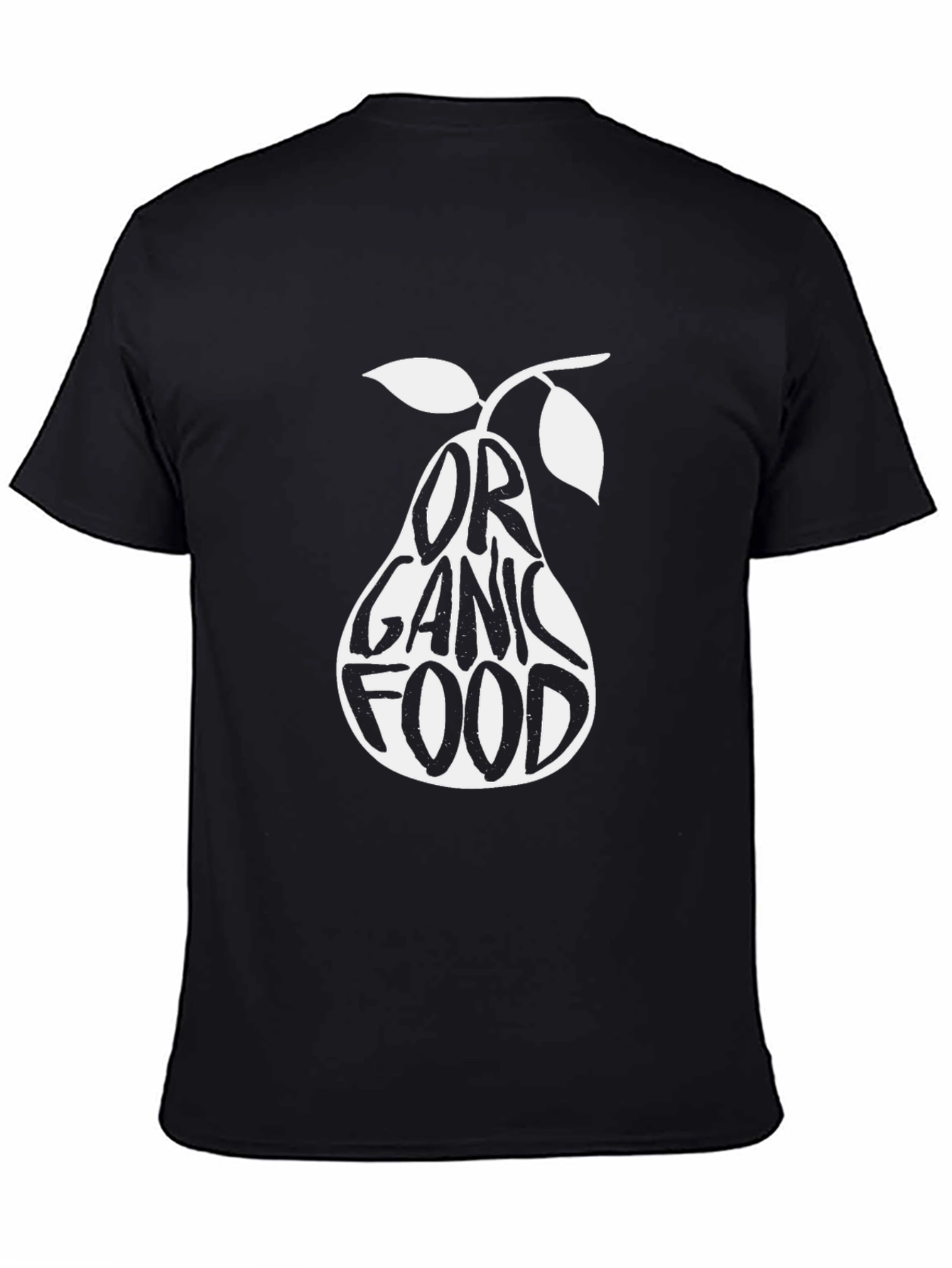 Organic Food Pear Graphic T-Shirt - Black