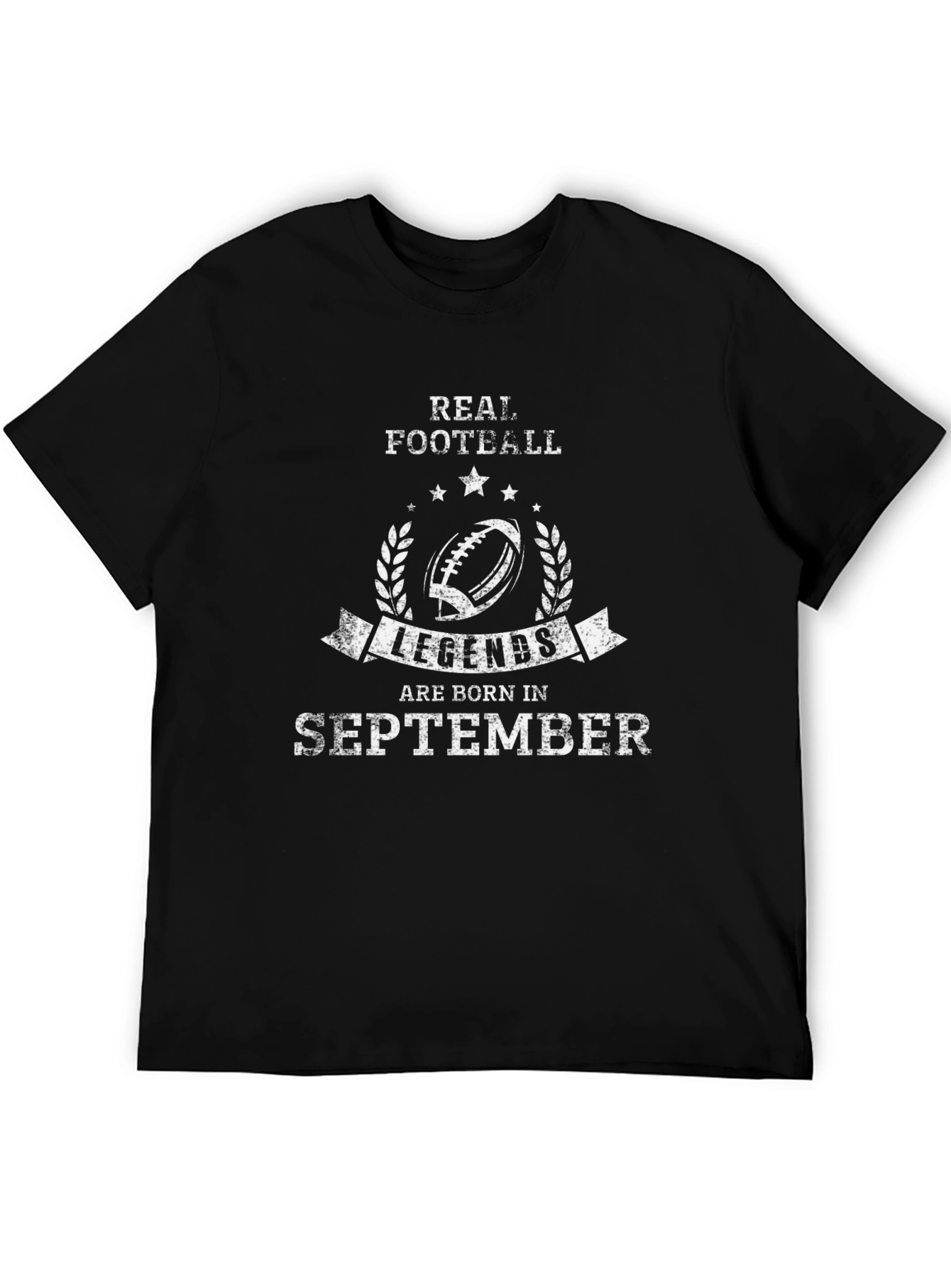 Real Football Legends Born in September Black T-Shirt