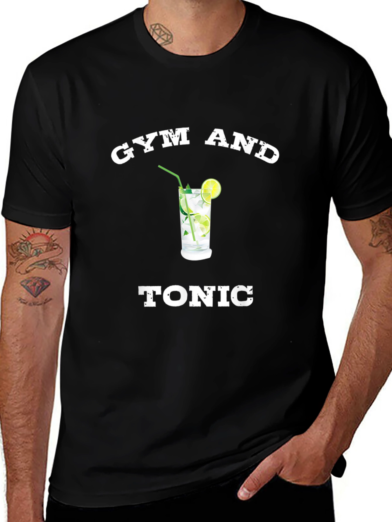 Gym and Tonic Black Graphic T-Shirt