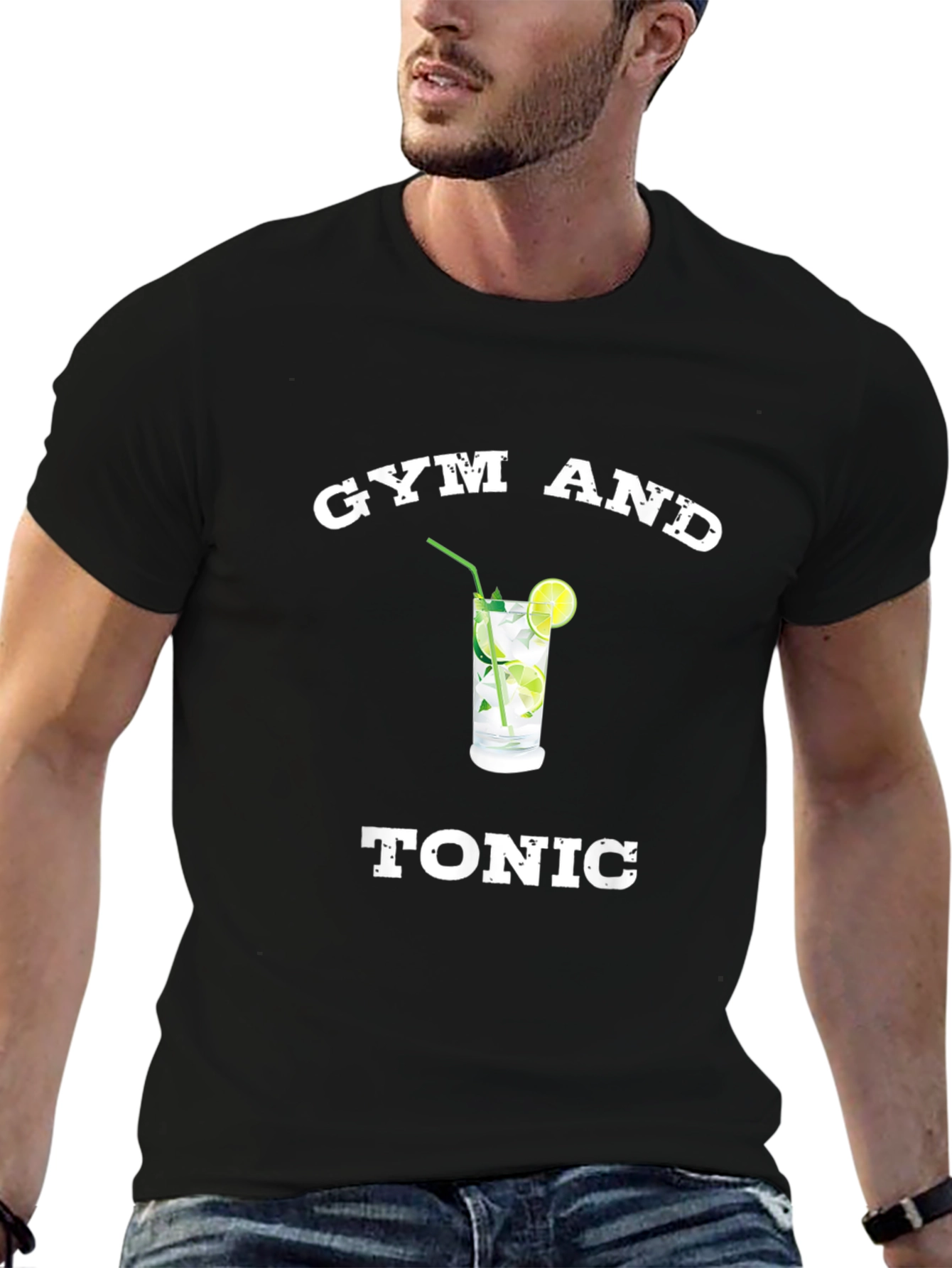 Gym and Tonic Black Graphic T-Shirt