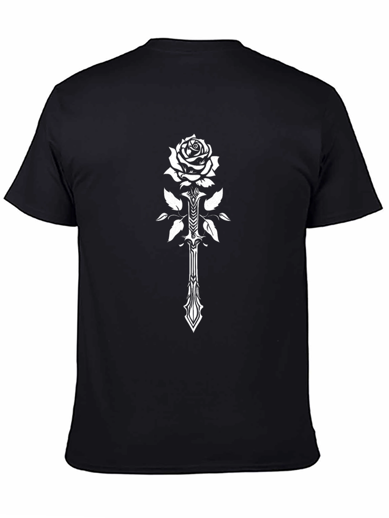Rose & Sword Graphic Black T-Shirt