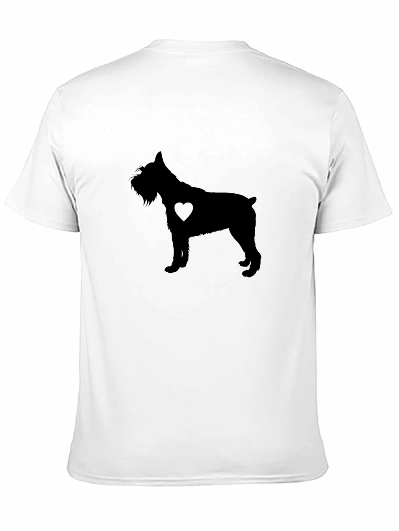 Dog Lover Tee: Schnauzer Silhouette Heart T-Shirt
