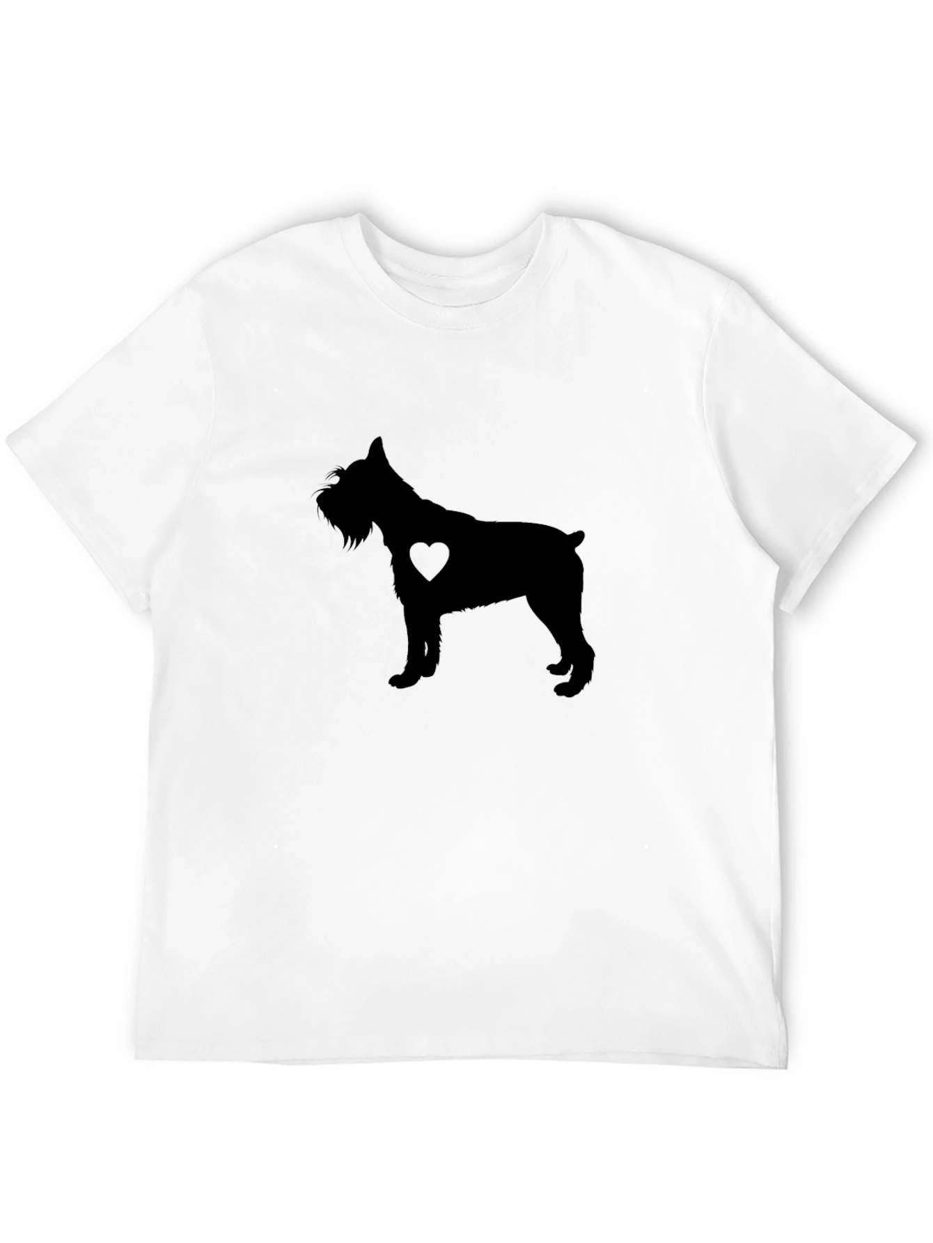 Dog Lover Tee: Schnauzer Silhouette Heart T-Shirt